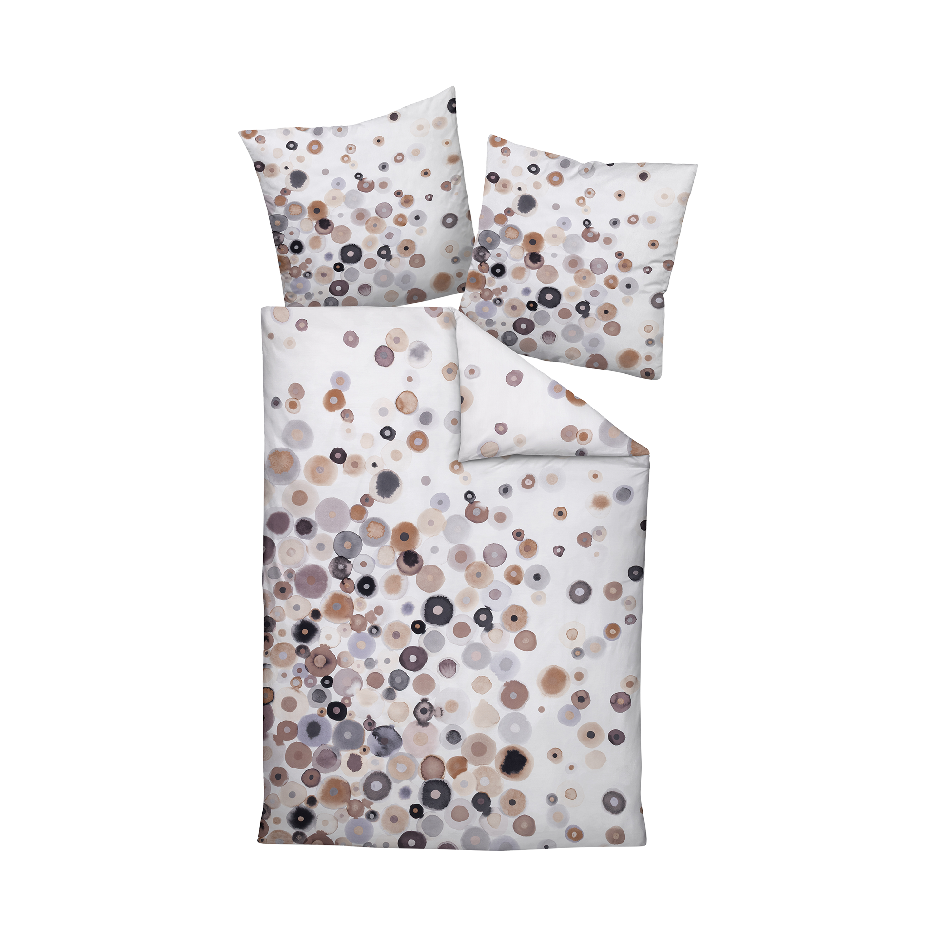 Satin Bettwäsche Modern Art S Taupe-Beige 135x200cm