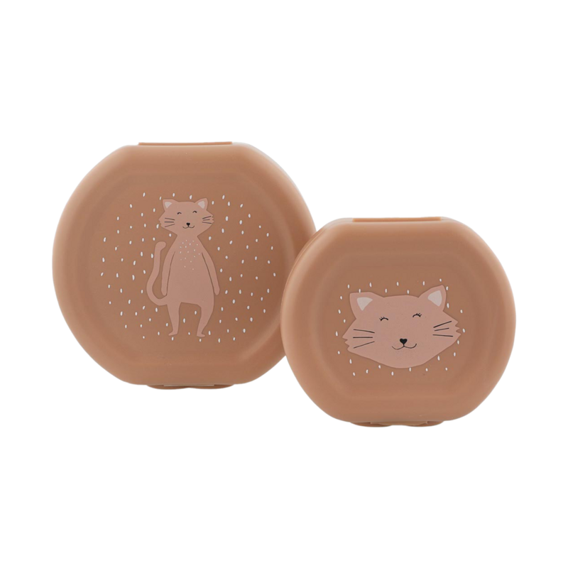 Brotdose Snackbox mit Clip - 2er Set rosa