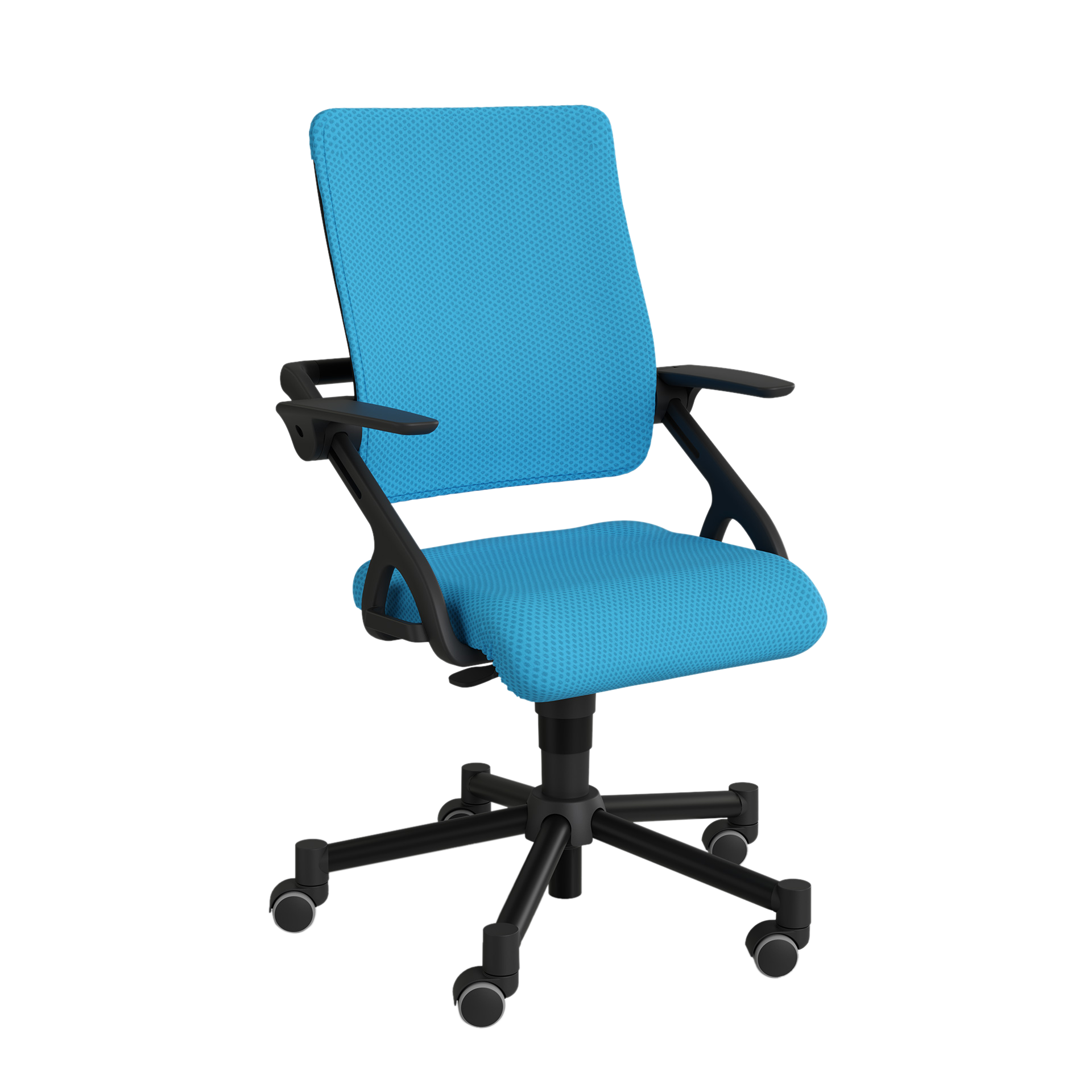 Paidi Stuhl Tio Bezug Azurblau, Gestell Schwarz