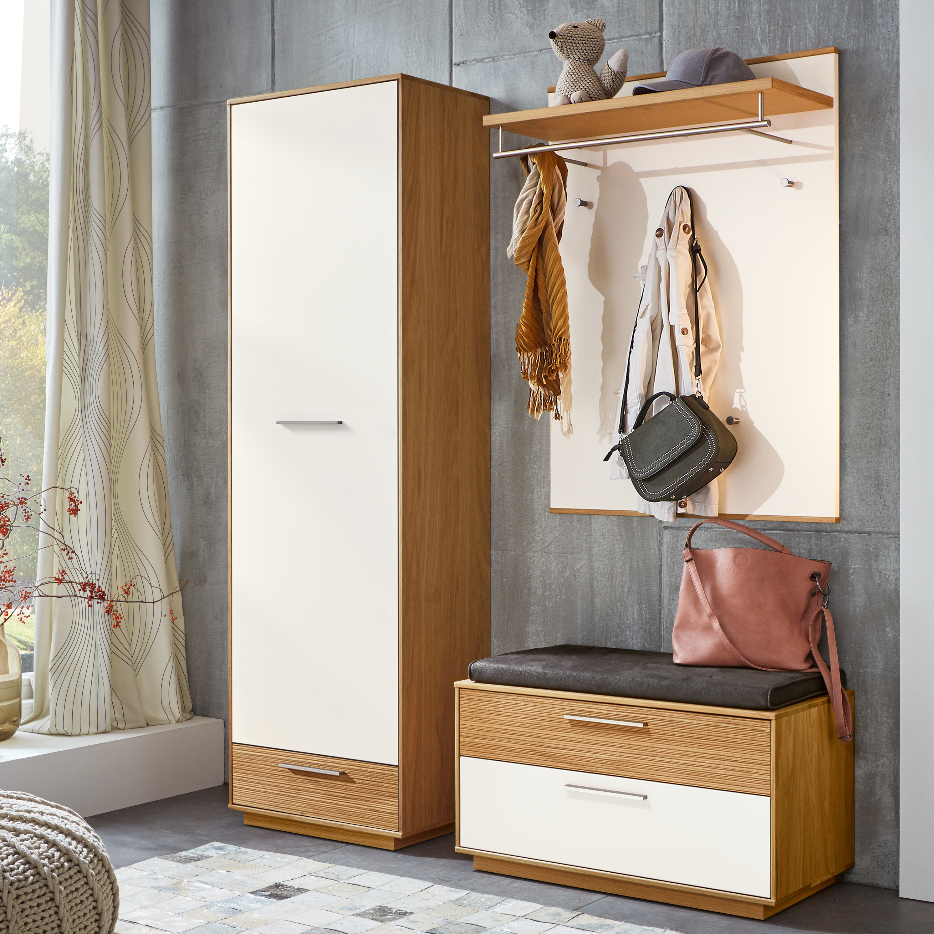 Collection H Garderoben-Set Lobo 3-teilig Weiß Collection H Garderoben-Set Lobo 3-teilig Weiß