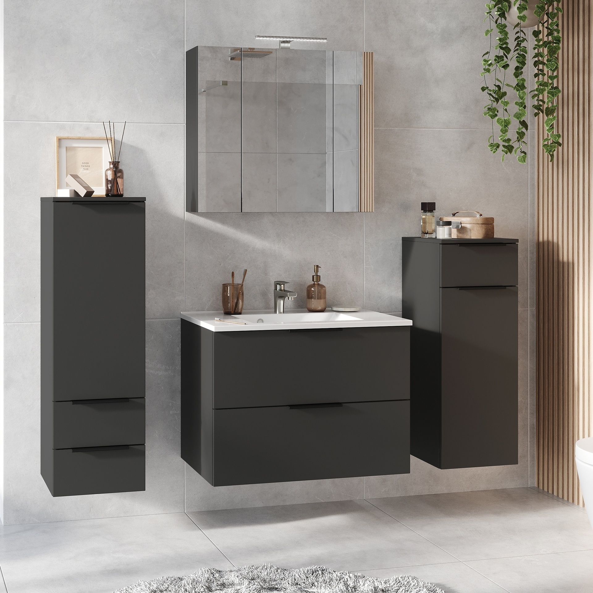 Paul Phillip Badmöbel-Set Crandon 4-teilig Anthrazit Paul Phillip Badmöbel-Set Crandon 4-teilig Anthrazit