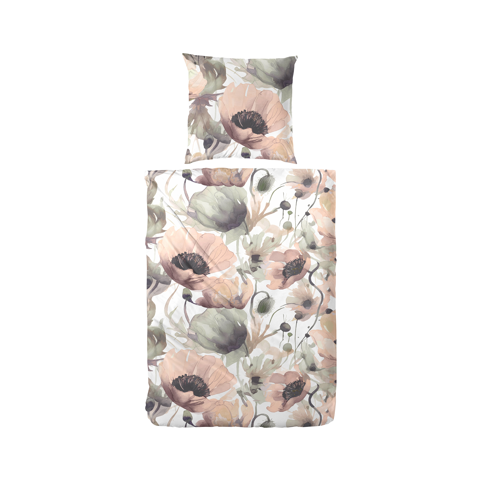 Flanell Bettwäsche Hofmeister Home Grau Apricot 135x200cm Flanell Bettwäsche Hofmeister Home Grau Apricot 135x200cm