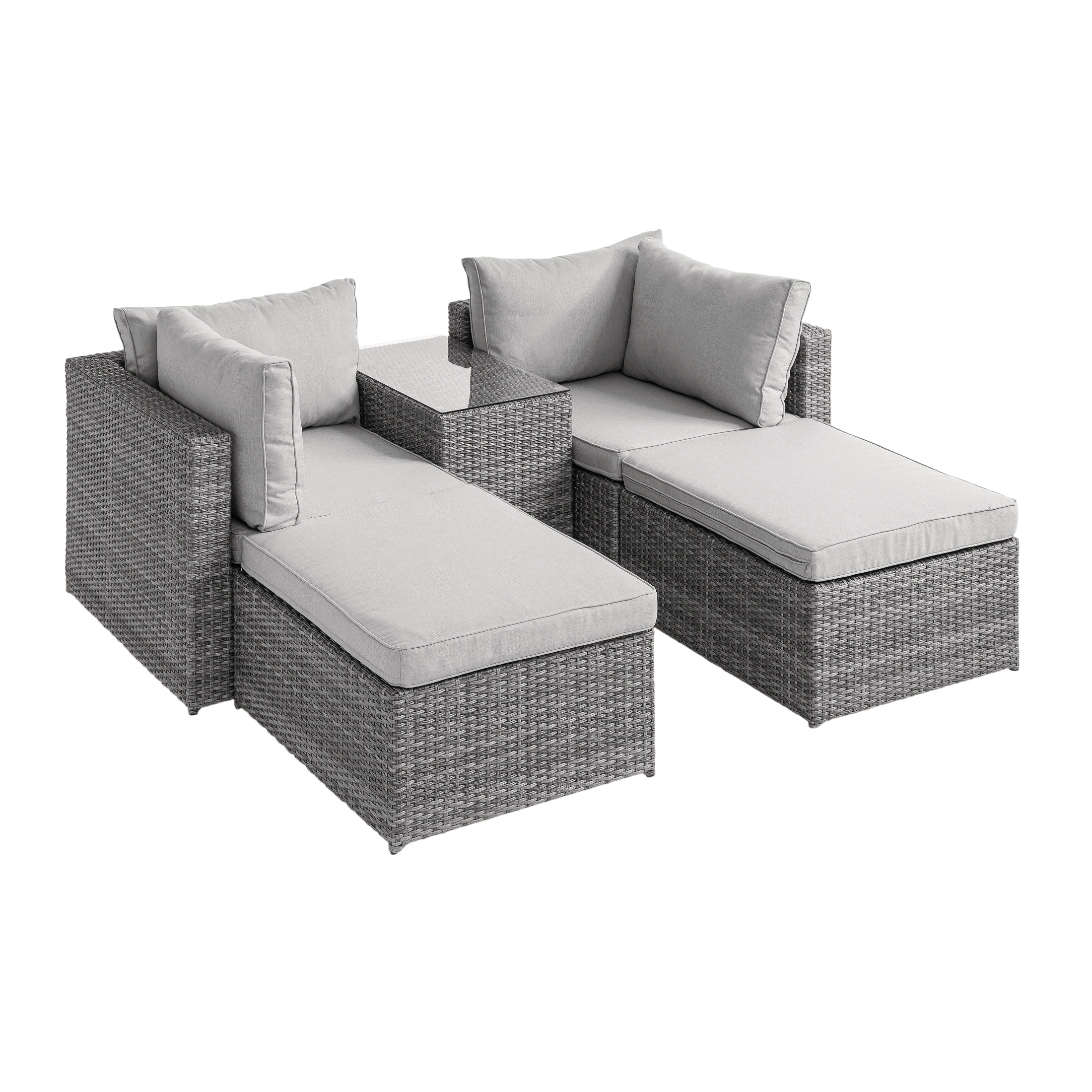Hogarden Garten-Lounge-Set Olivia 5-teilig Grau