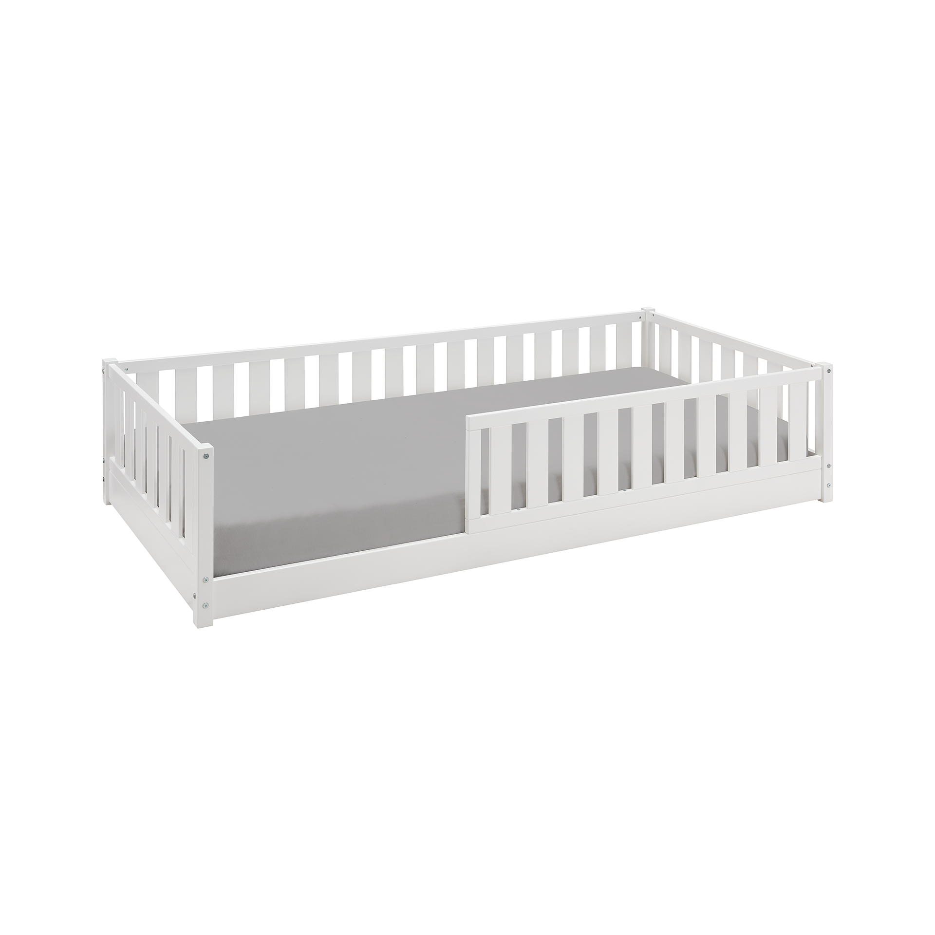 Bett Loco Gestell Buche massiv Weiß 120x200 cm