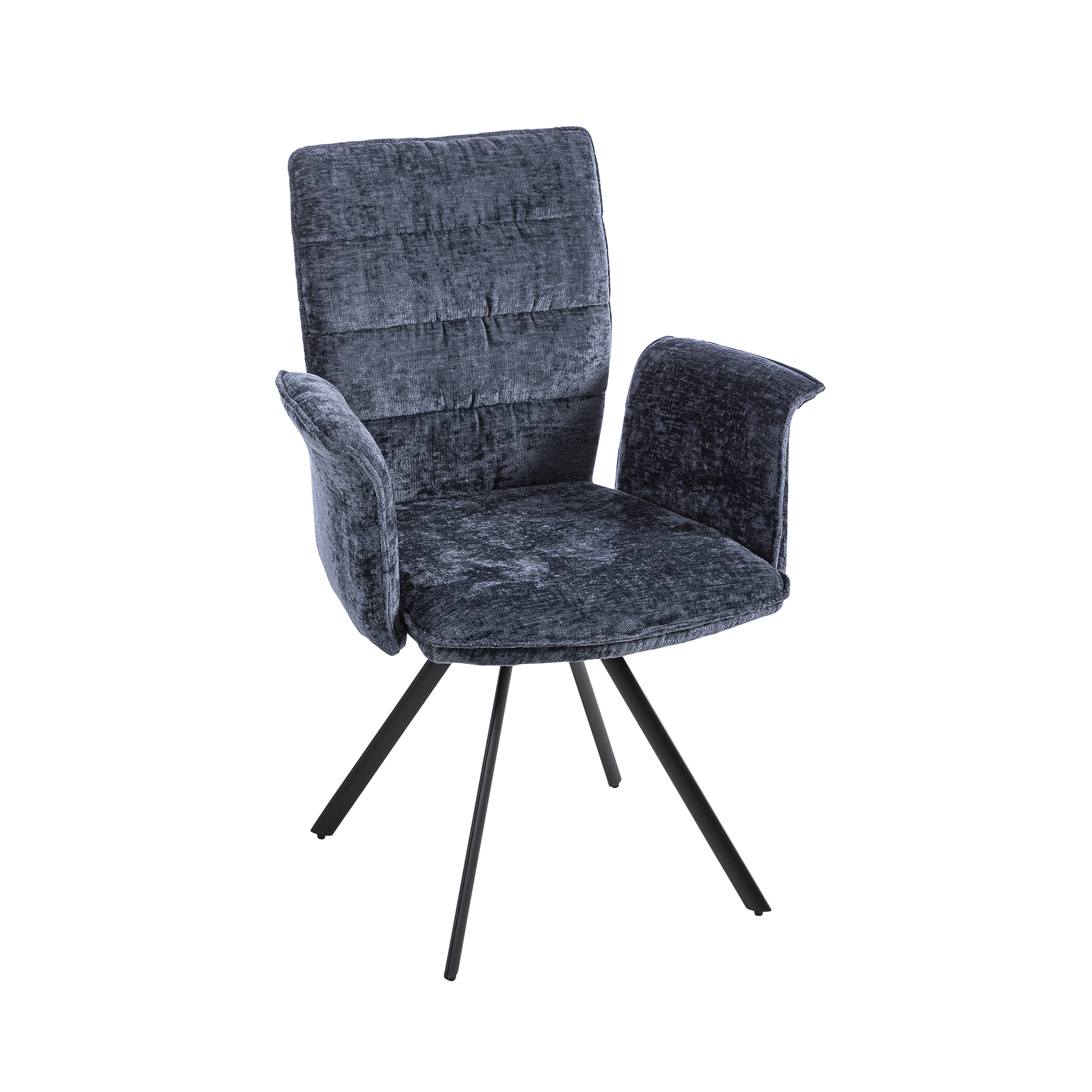 Armlehnstuhl Tiffanie Bezug Blau Gestell Schwarz Armlehnstuhl Tiffanie Bezug Blau Gestell Schwarz