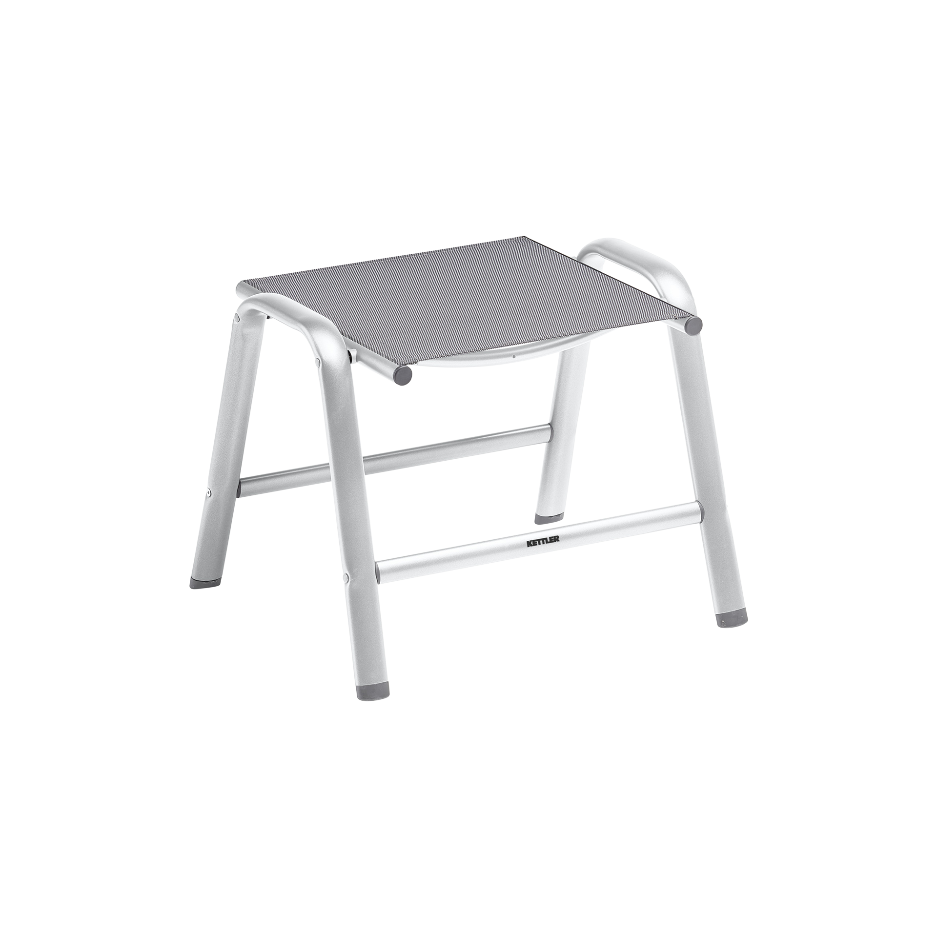 Kettler Hocker Cirrus Bezug Anthrazit-Grau Gestell Silber Kettler Hocker Cirrus Bezug Anthrazit-Grau Gestell Silber