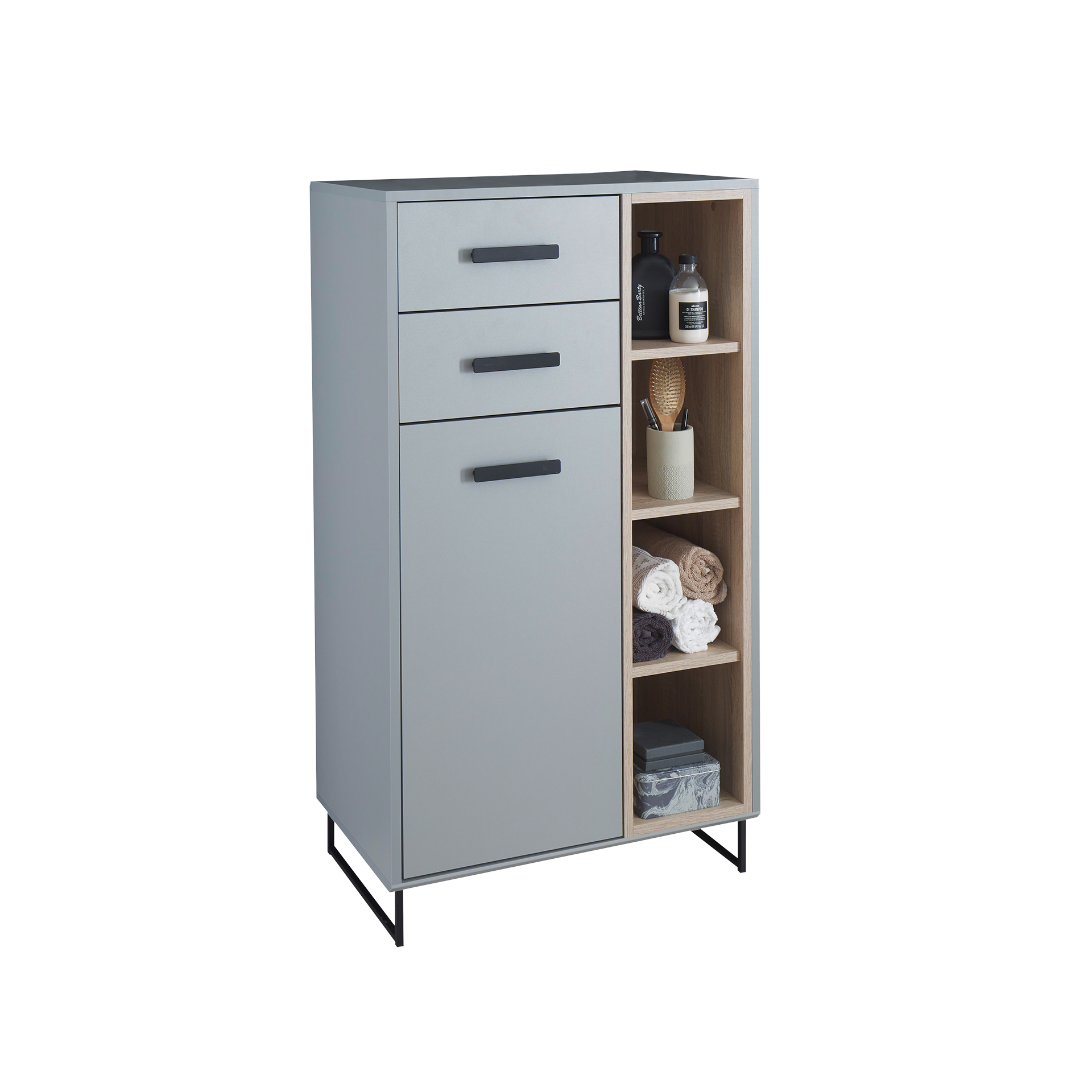 Badschrank Tucker Grau 38*65*116 Badschrank Tucker Grau 38*65*116