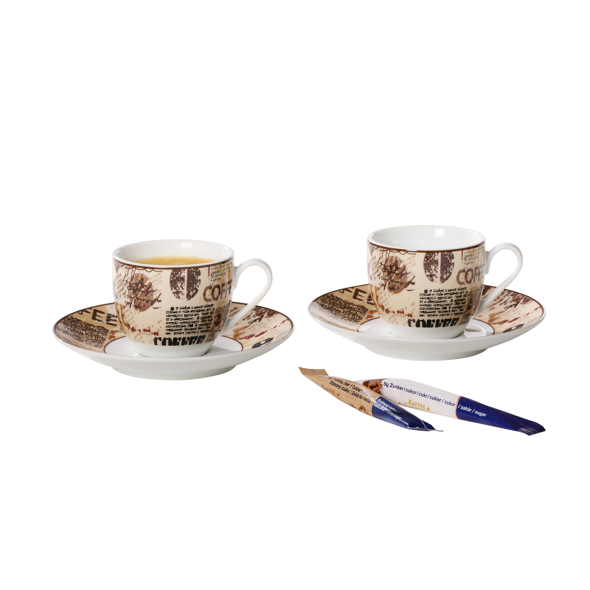 Espresso-Set Crema 4-teilig Beige-Braun Espresso-Set Crema 4-teilig Beige-Braun