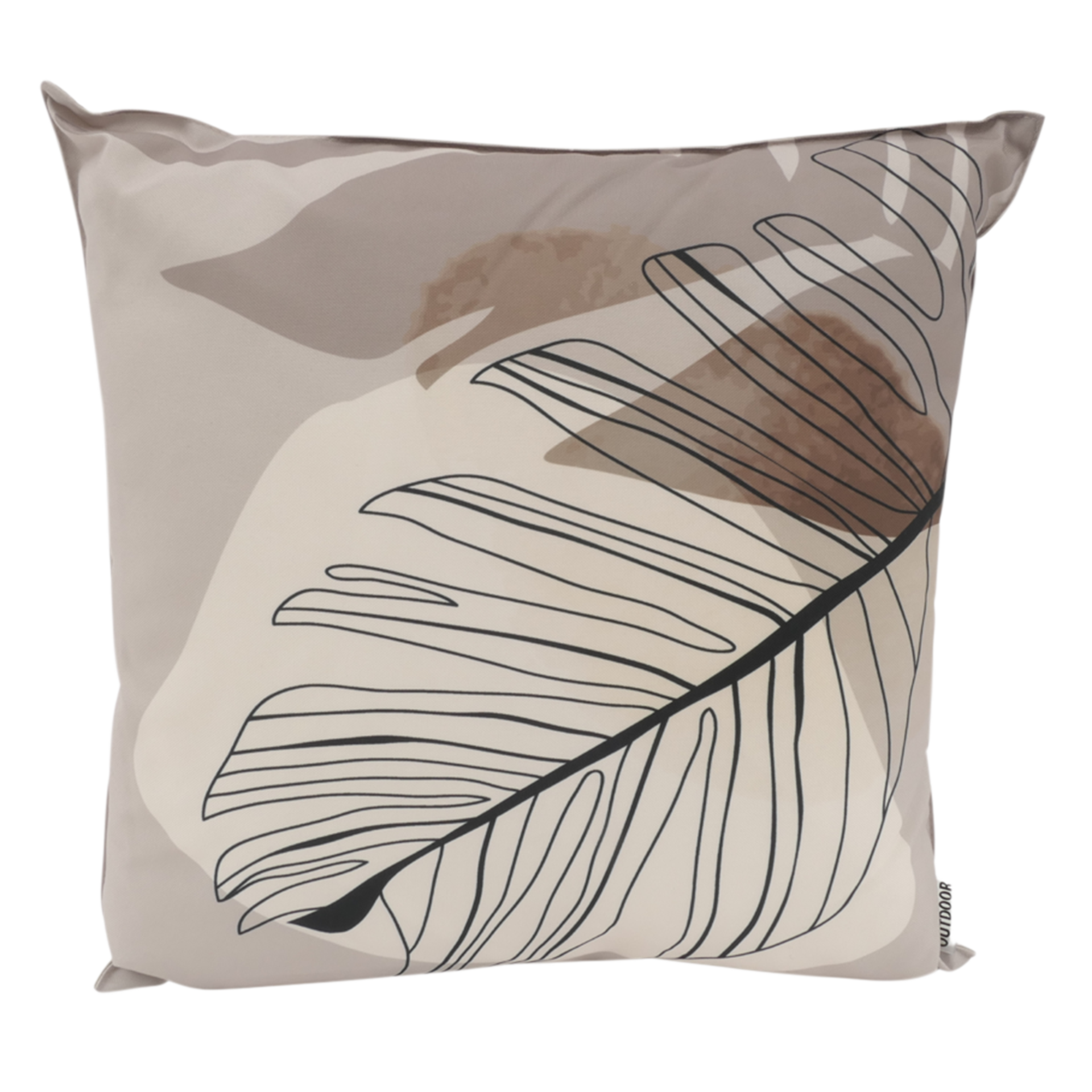 Outdoor-Kissen Blatt Beige Braun 45x45cm Outdoor-Kissen Blatt Beige Braun 45x45cm