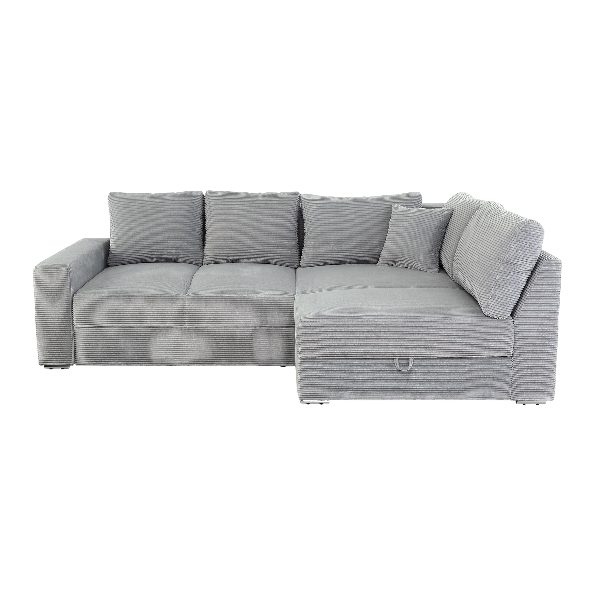 Ecksofa Janis Hellgrau Rücken echt Bettfunktion Bettkasten Ottomane beidseitig montierbar, einmalig Ecksofa Janis Hellgrau Rücken echt Bettfunktion Bettkasten Ottomane beidseitig montierbar, einmalig