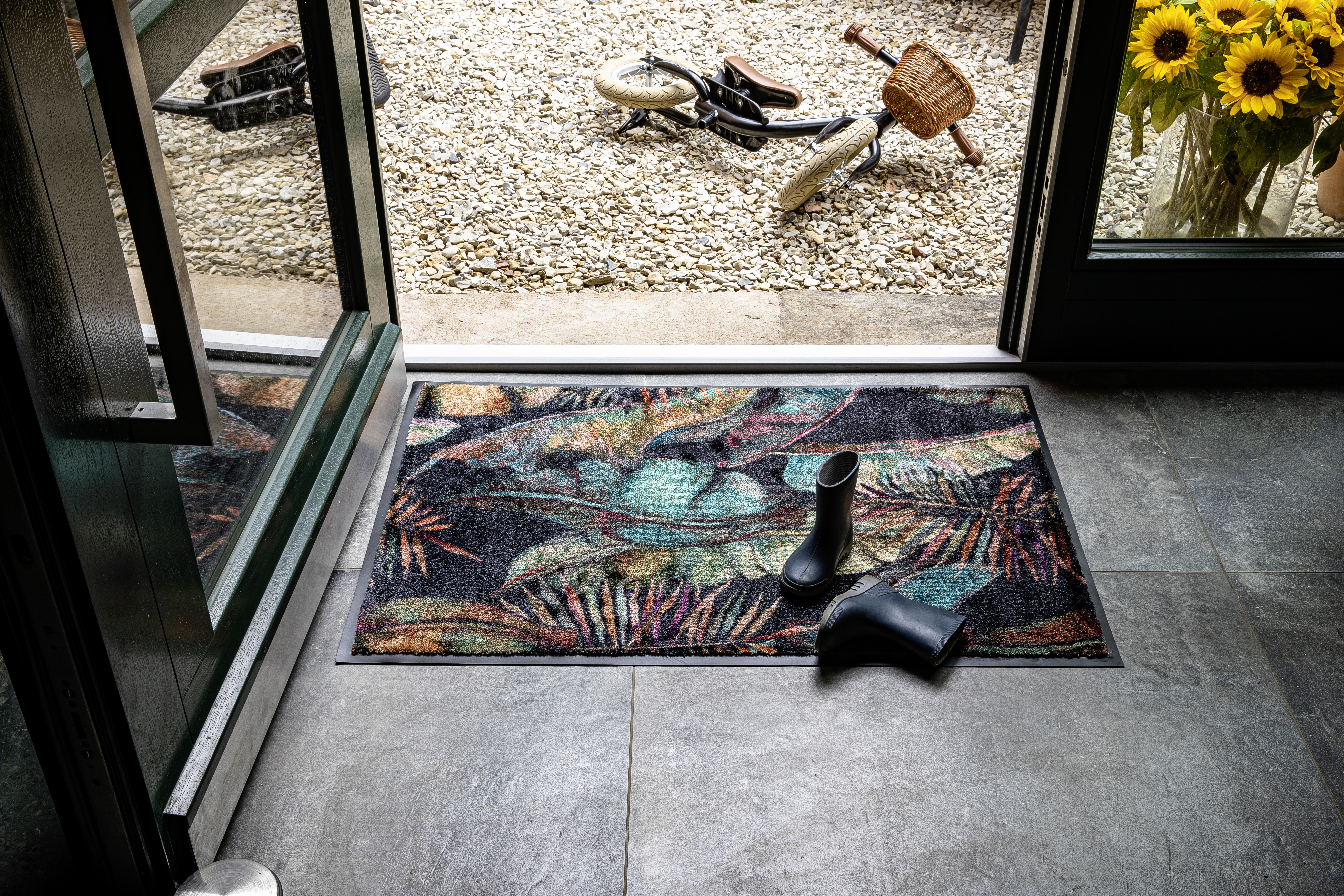 SCHÖNER WOHNEN-Kollektion Fußmatte Miami 50x70 Jungle Anthrazit SCHÖNER WOHNEN-Kollektion Fußmatte Miami 50x70 Jungle Anthrazit
