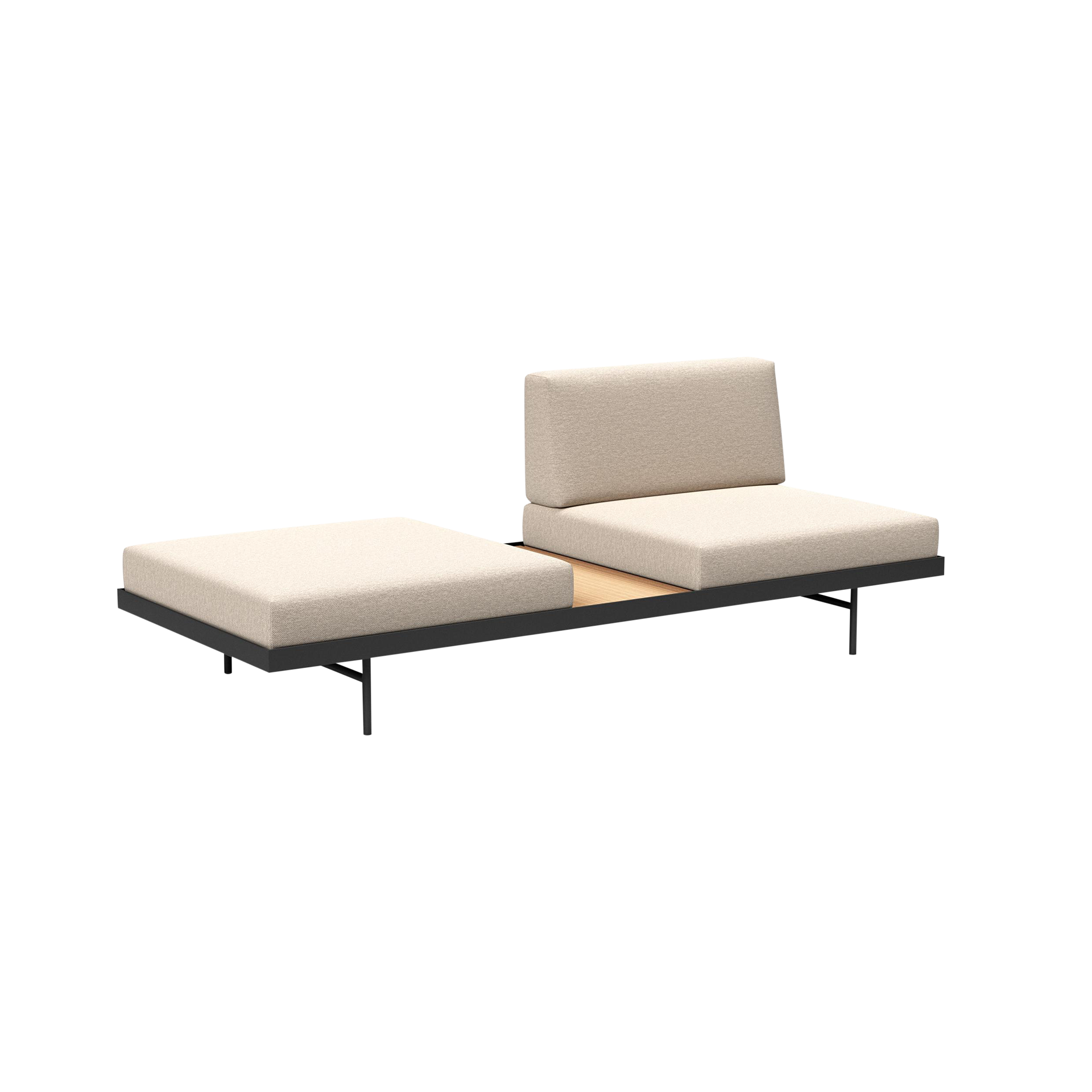 INNOVATION LIVING Schlafsofa Puri Bezug Natural Gestell Mattschwarz INNOVATION LIVING Schlafsofa Puri Bezug Natural Gestell Mattschwarz
