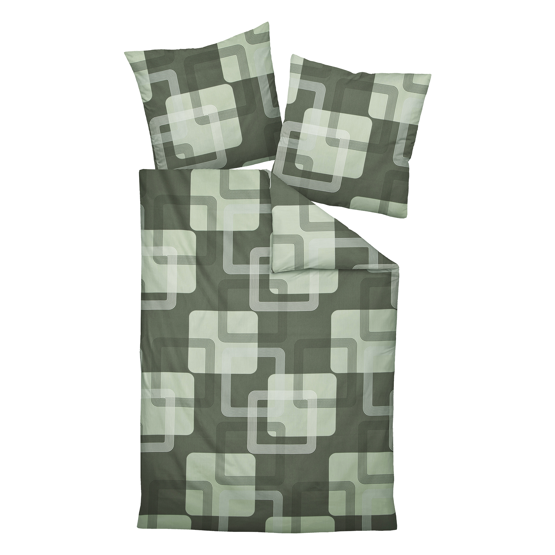 Satin Bettwäsche J. D. oliv salbeigrün 135x200cm Satin Bettwäsche J. D. oliv salbeigrün 135x200cm