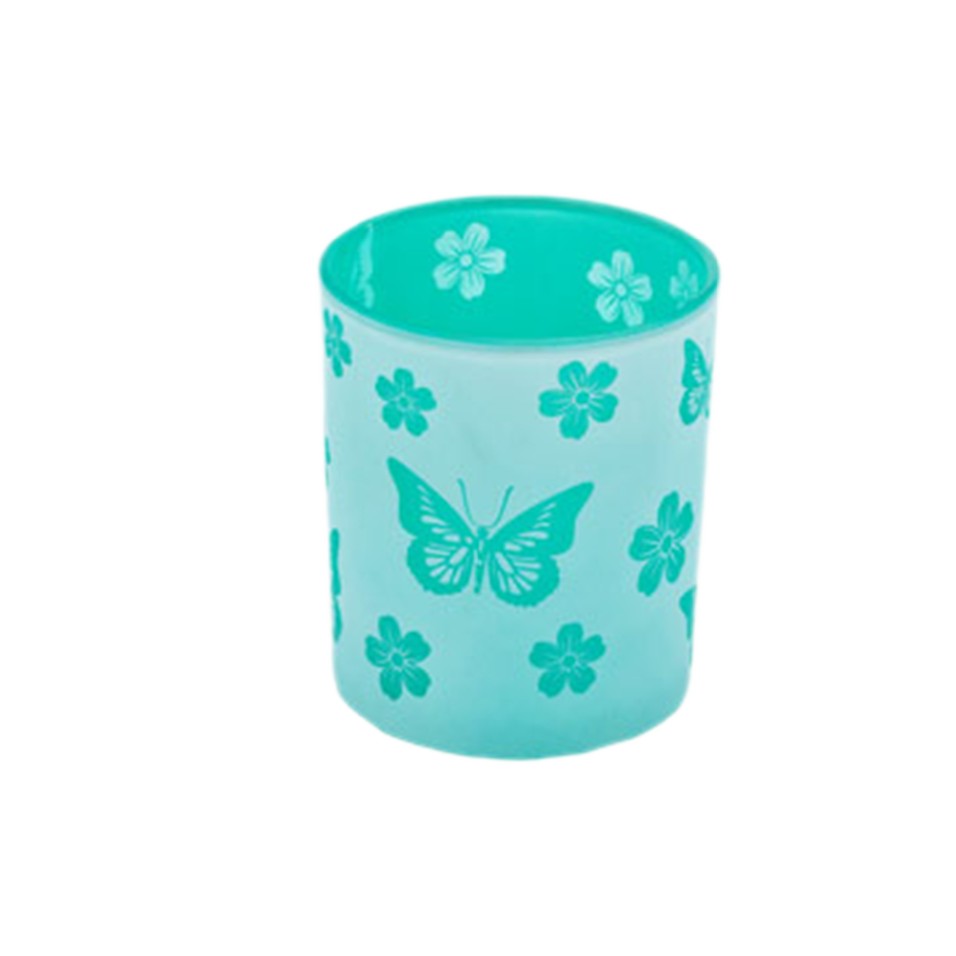 Teelichthalter Butterfly turquoise