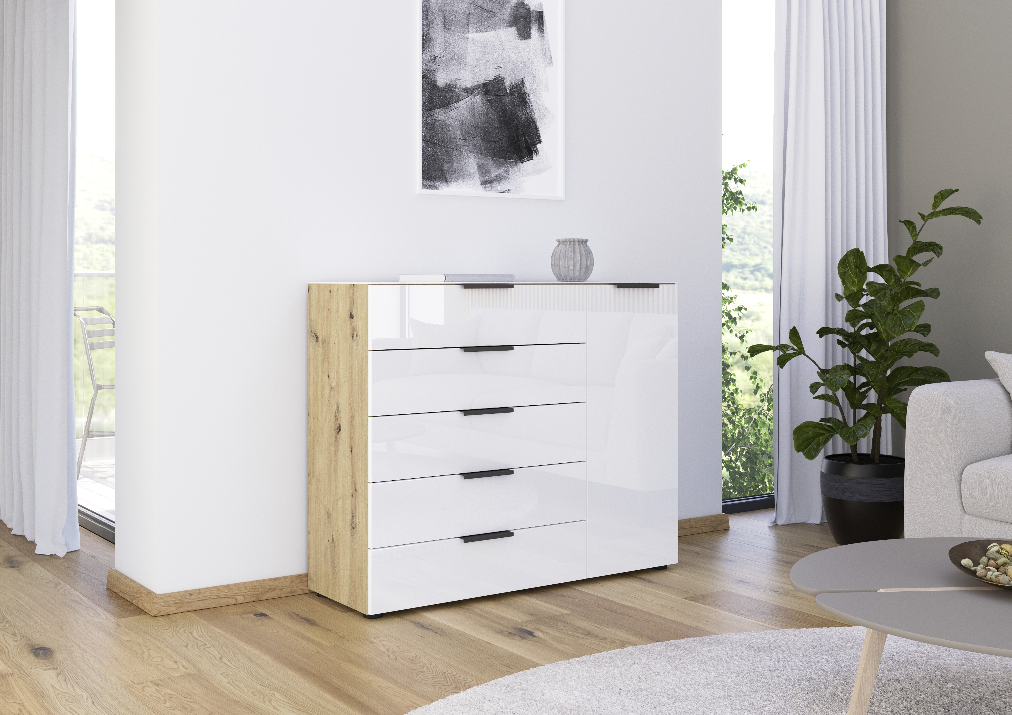 Kommode Fleur Weiß 42*120*99 Kommode Fleur Weiß 42*120*99