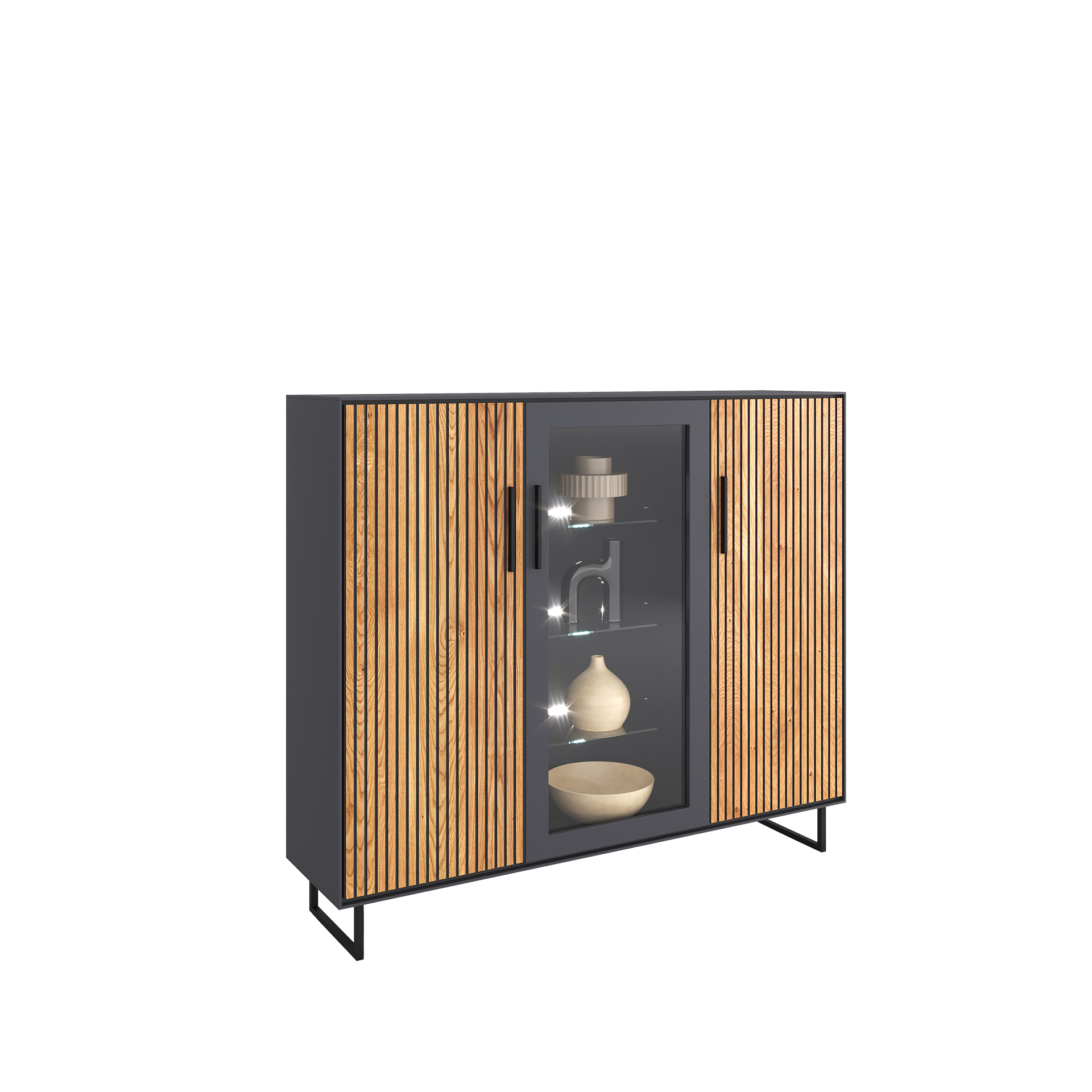 Novofurn Highboard Stina Anthrazit Novofurn Highboard Stina Anthrazit