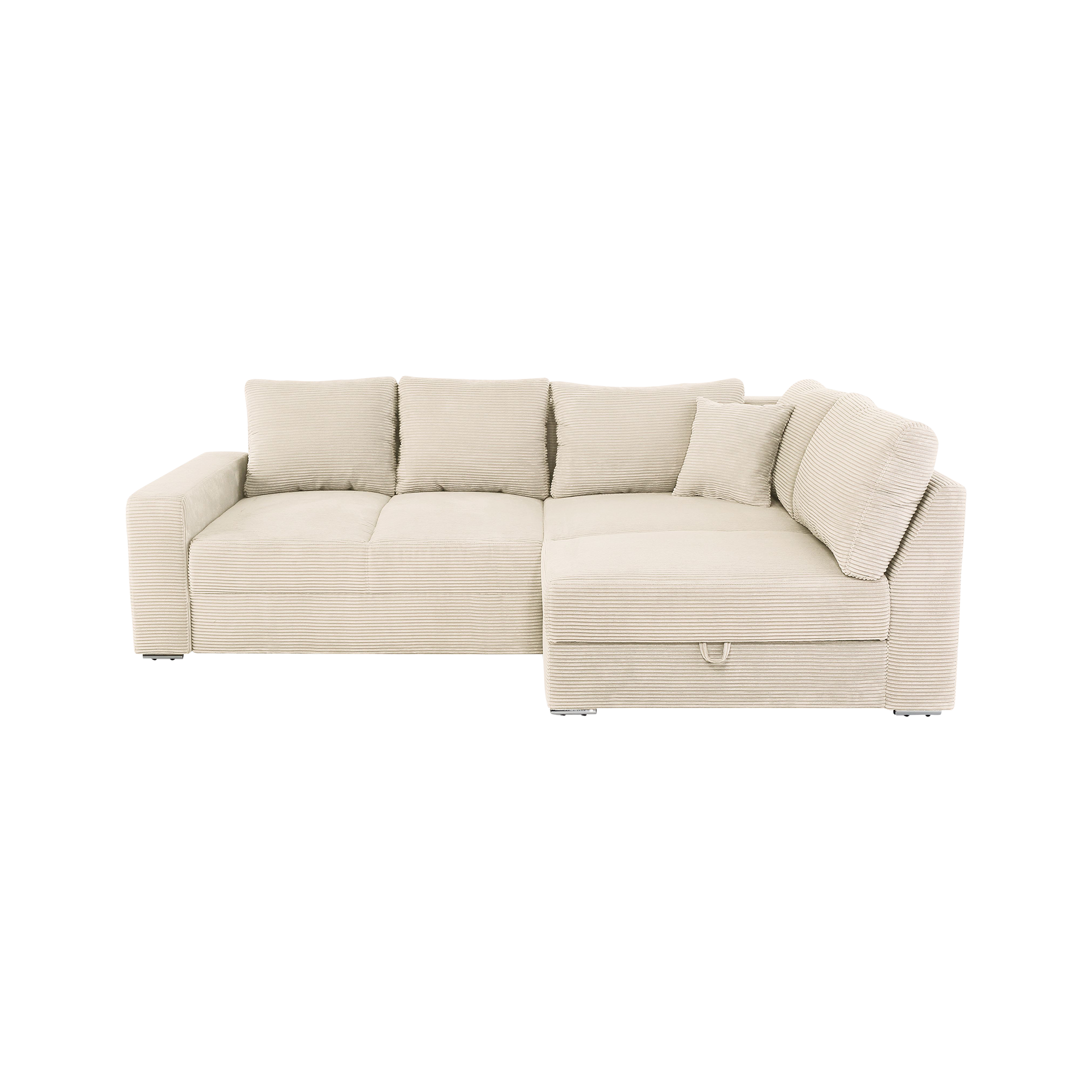 Ecksofa Janis Beige Rücken echt Bettfunktion Bettkasten Ottomane beidseitig montierbar, einmalig Ecksofa Janis Beige Rücken echt Bettfunktion Bettkasten Ottomane beidseitig montierbar, einmalig