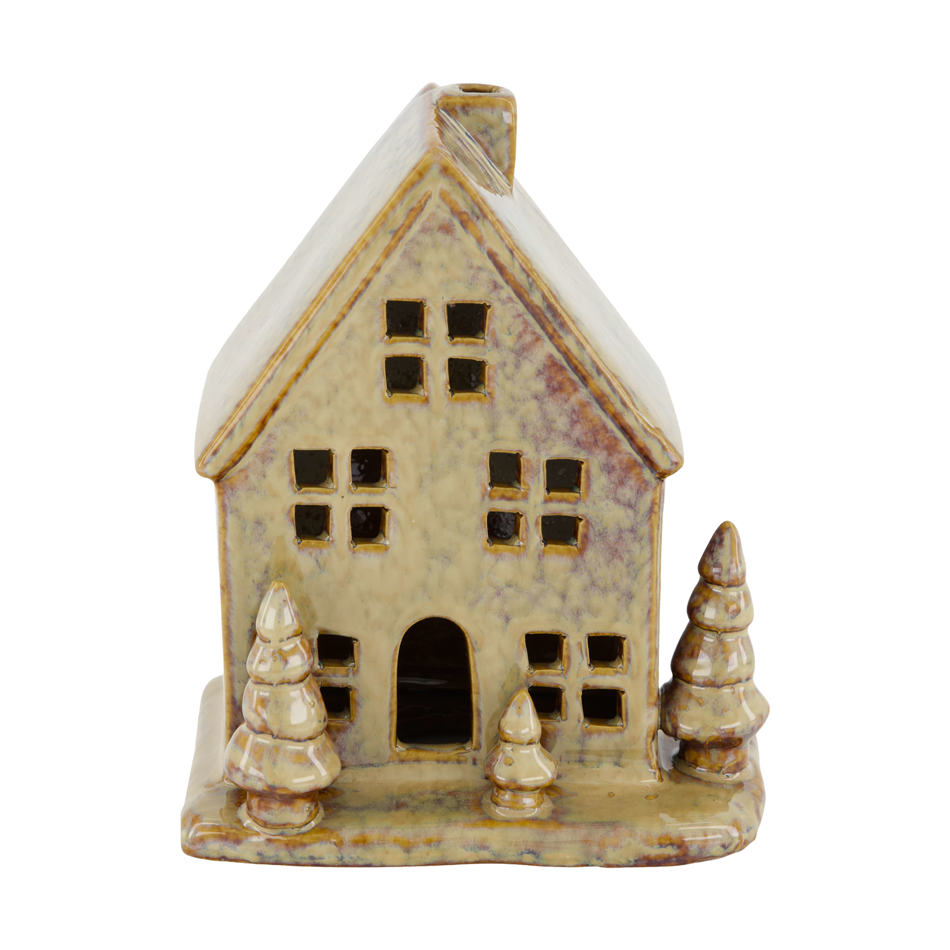 Dekoaufsteller Haus Braun