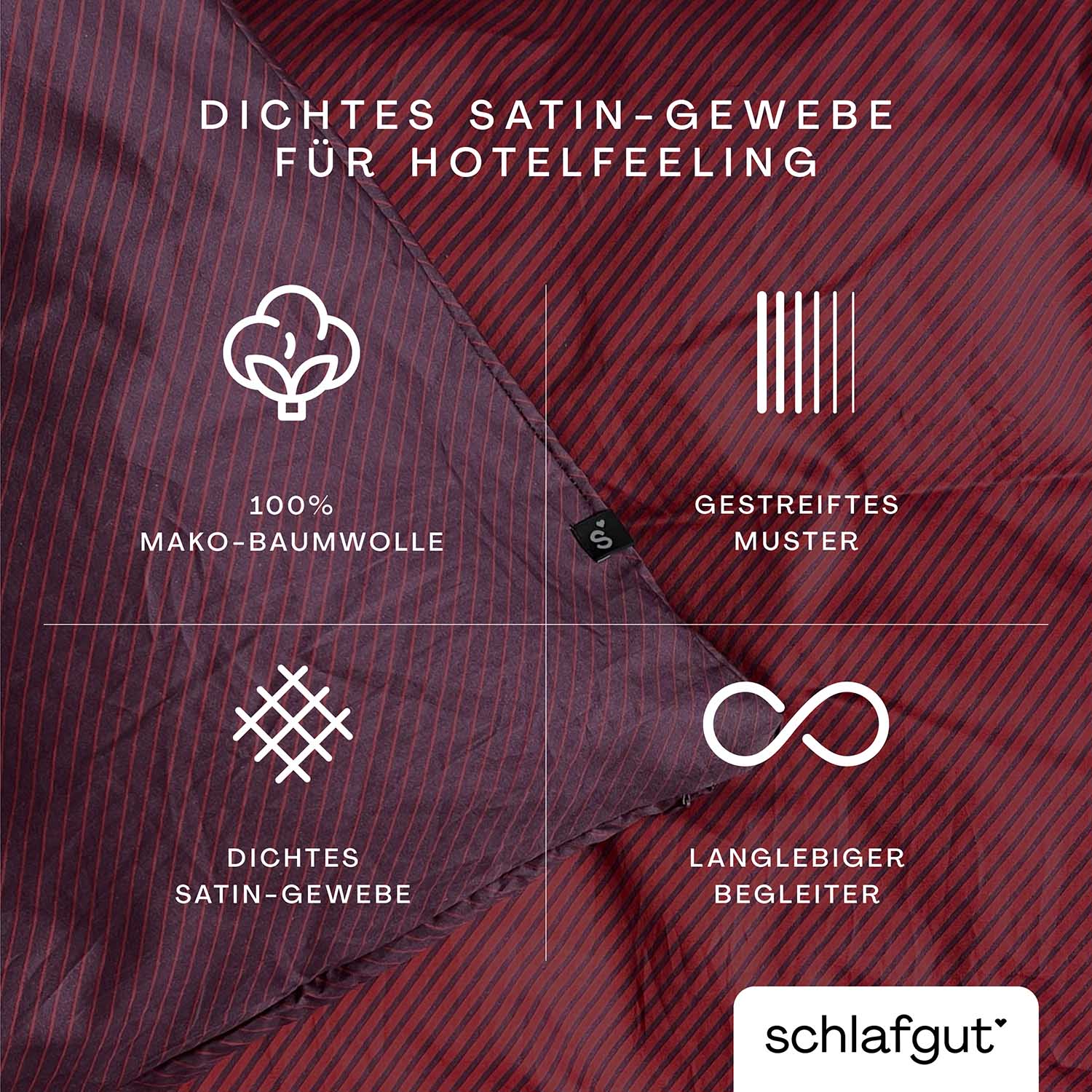 Satin Bettwäsche Woven Fade Red Deep Purple Deep 155x220cm Satin Bettwäsche Woven Fade Red Deep Purple Deep 155x220cm