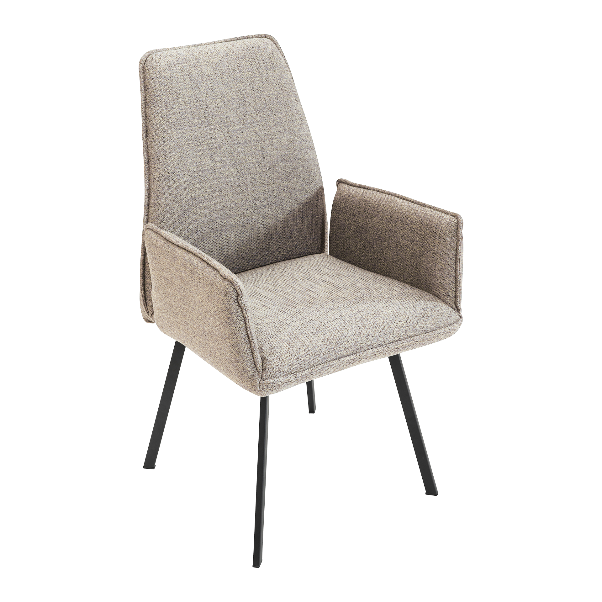 Flexmaster Armlehnstuhl Calabeata Bezug Stoff Chronotex Liver Beige/Schwarz Meliert Gestell Metallgestell Schwarz mit Schwenkfunktion