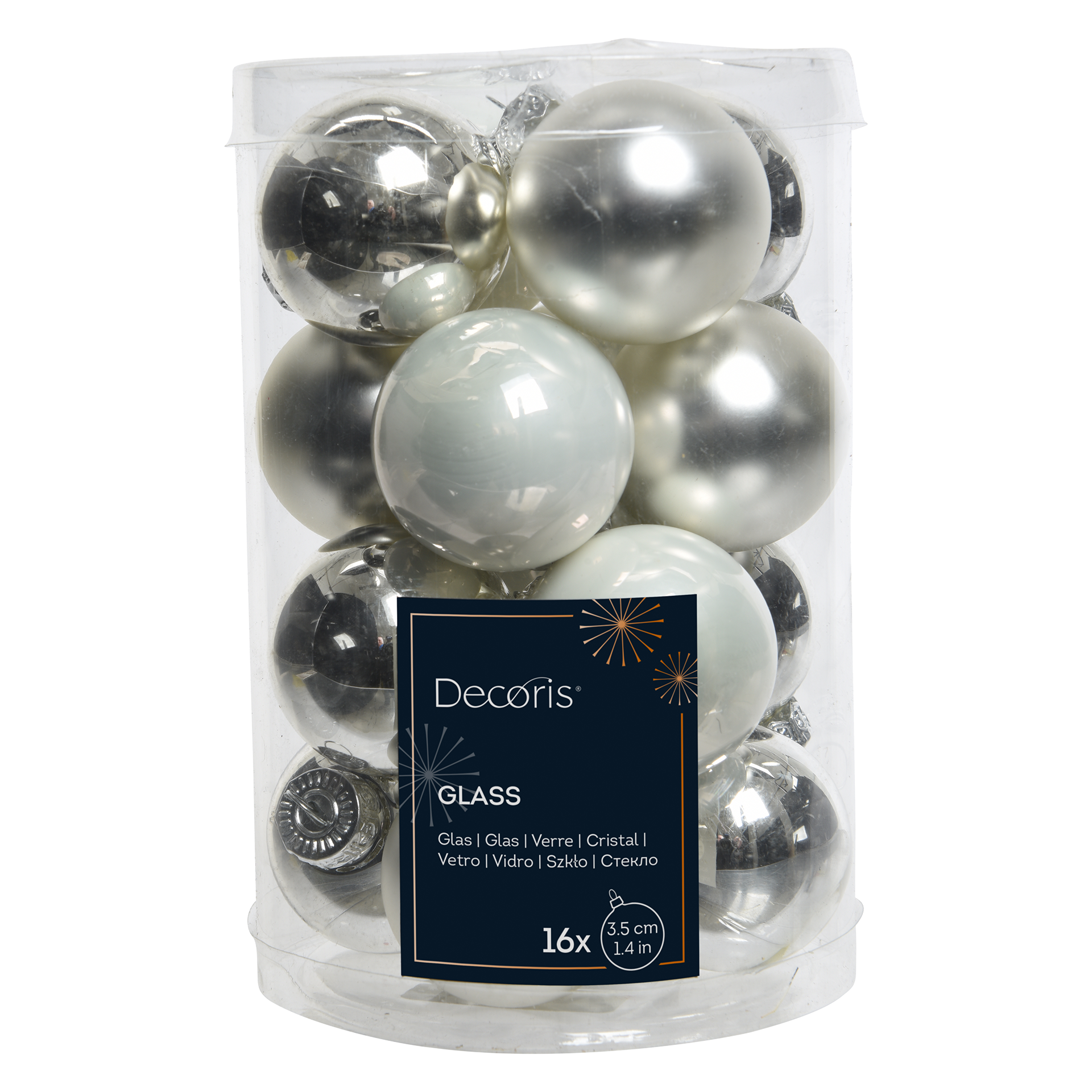 Weihnachtskugeln Ice World weiss/silber