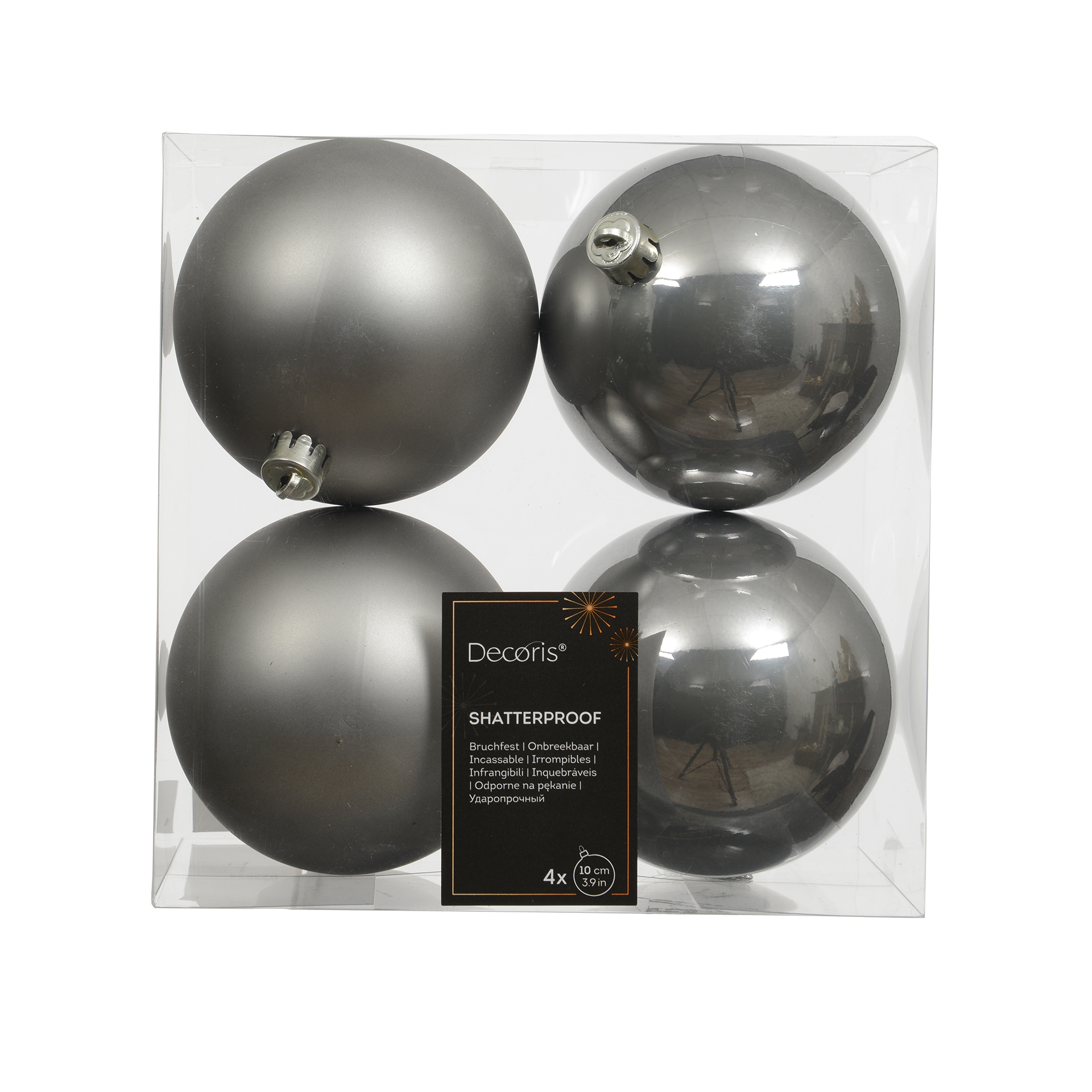 Weihnachtskugeln Nordic Red warm grau