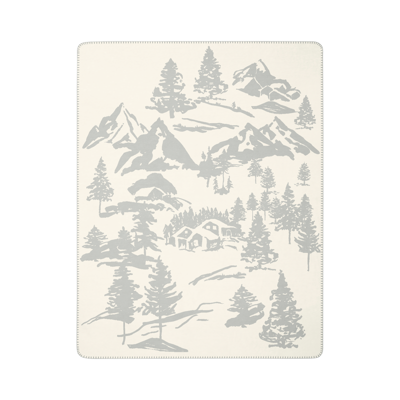 Biederlack Decke Mountain Dreams Grau Natur 150x200cm