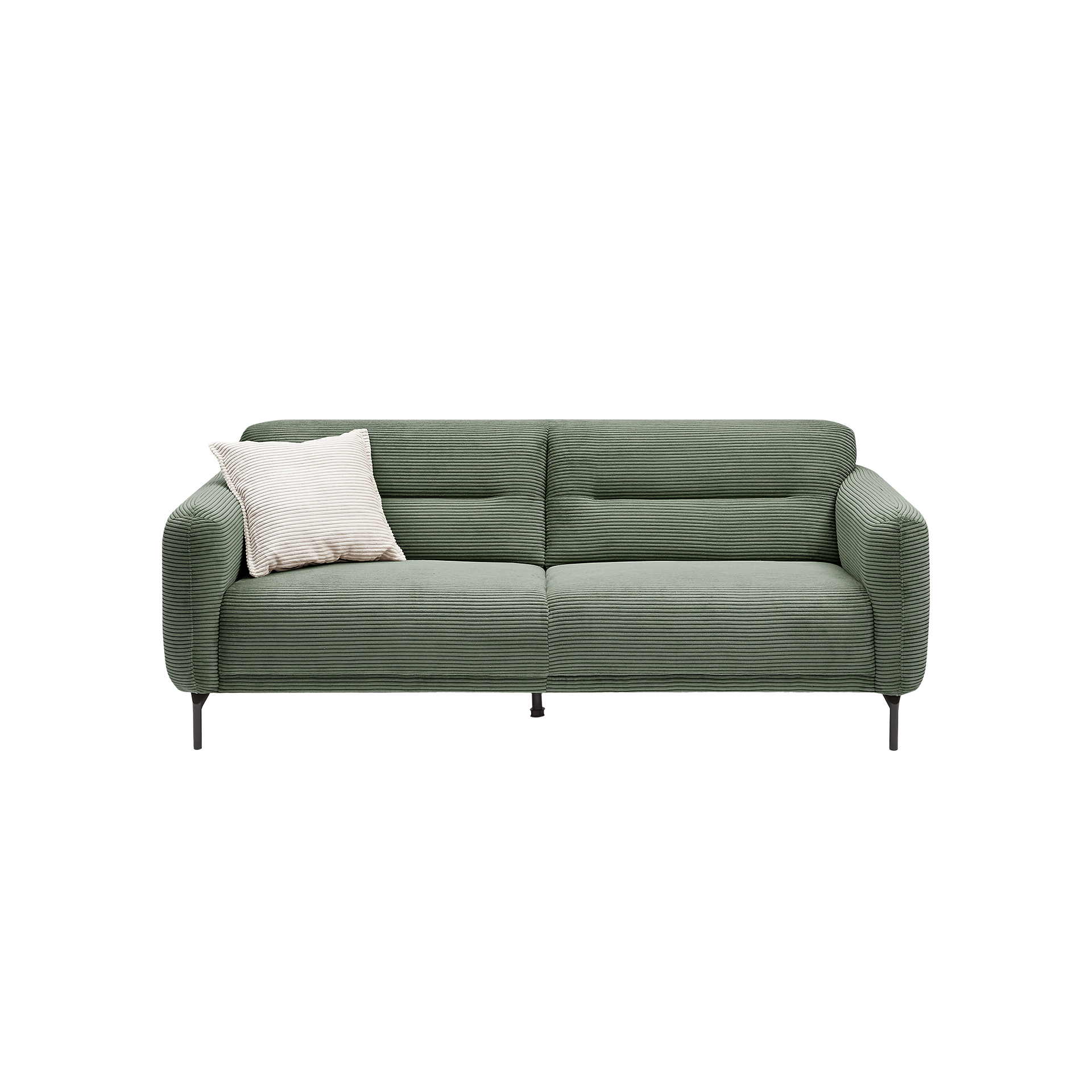 Sofa 3-Sitzer Noya Bezug Zoom Winter Moos Fuß Schwarz
