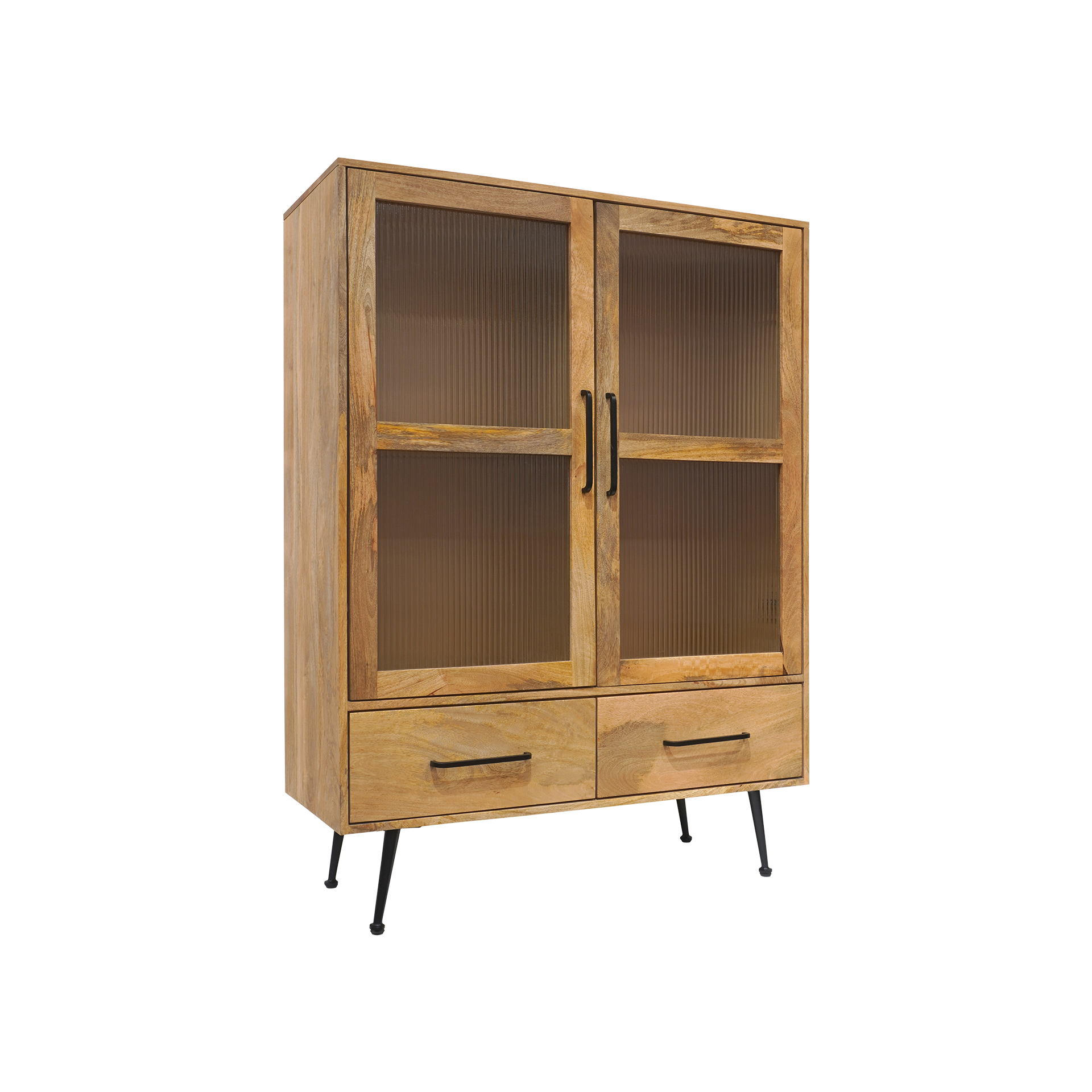 Highboard Riffelution Mango massiv honigfarben Highboard Riffelution Mango massiv honigfarben