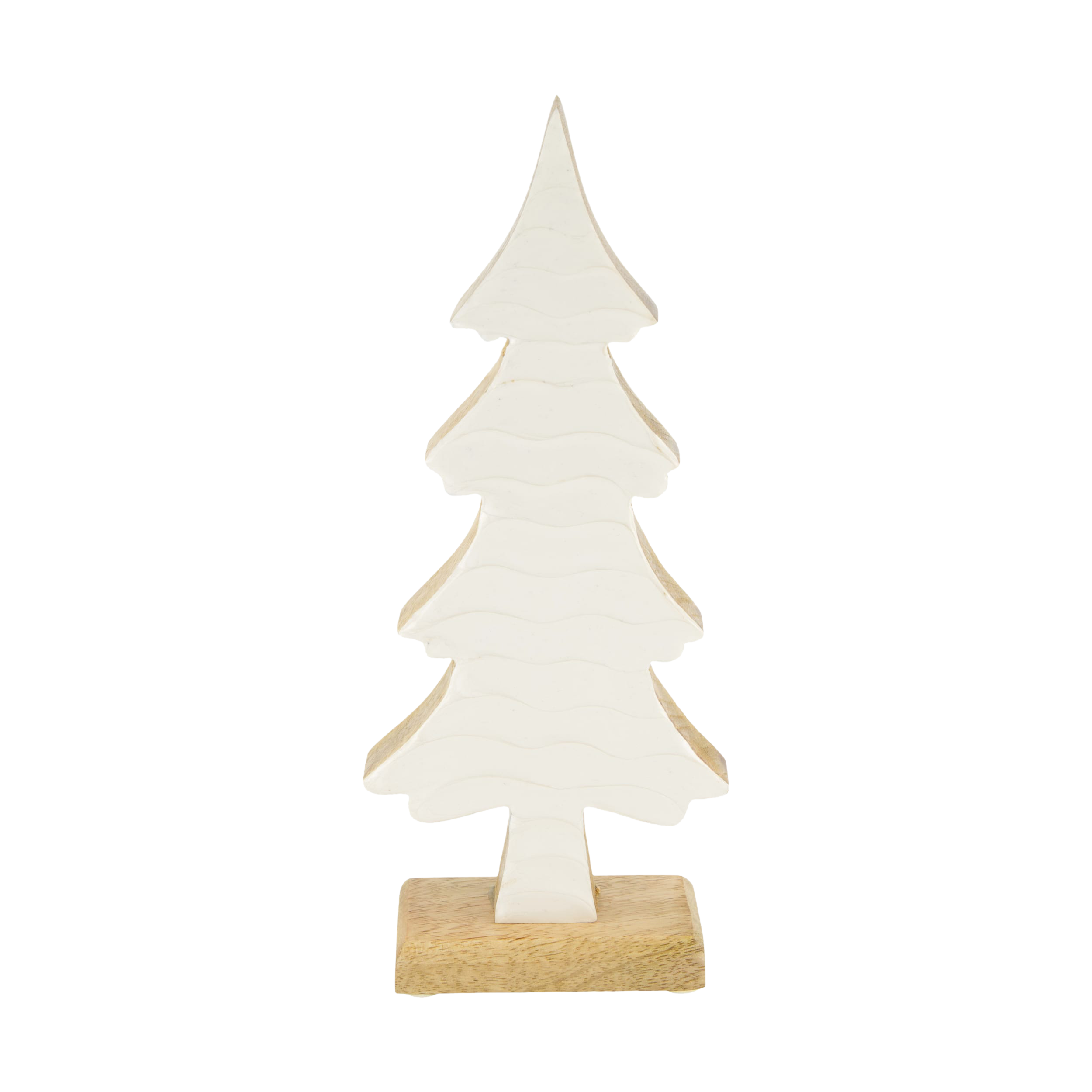 Dekoaufsteller Tannenbaum Natur-Weiß