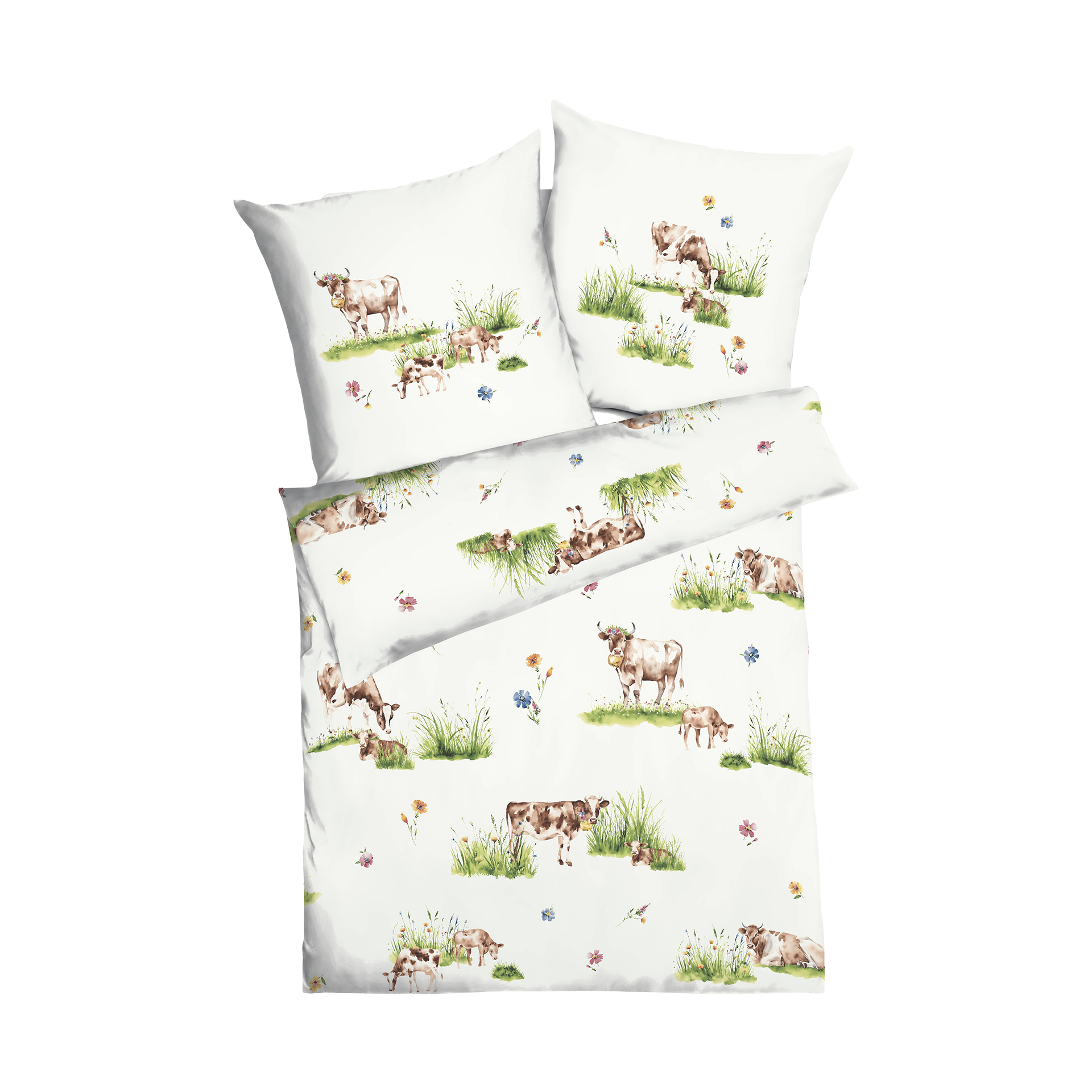 Satin Bettwäsche Almauftrieb Grün 135x200cm Satin Bettwäsche Almauftrieb Grün 135x200cm