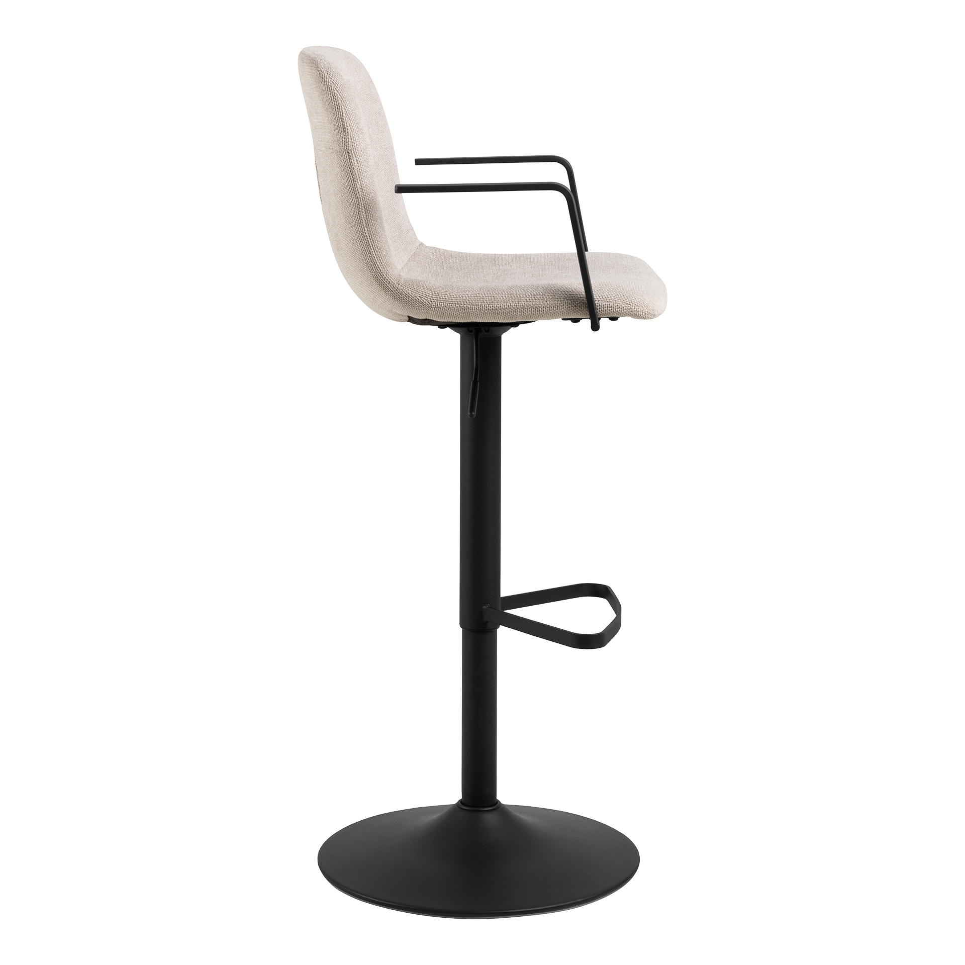 Barhocker Pablo Sitz Stoff Caso beige 3 Gestell Stahl Matt Schwarz