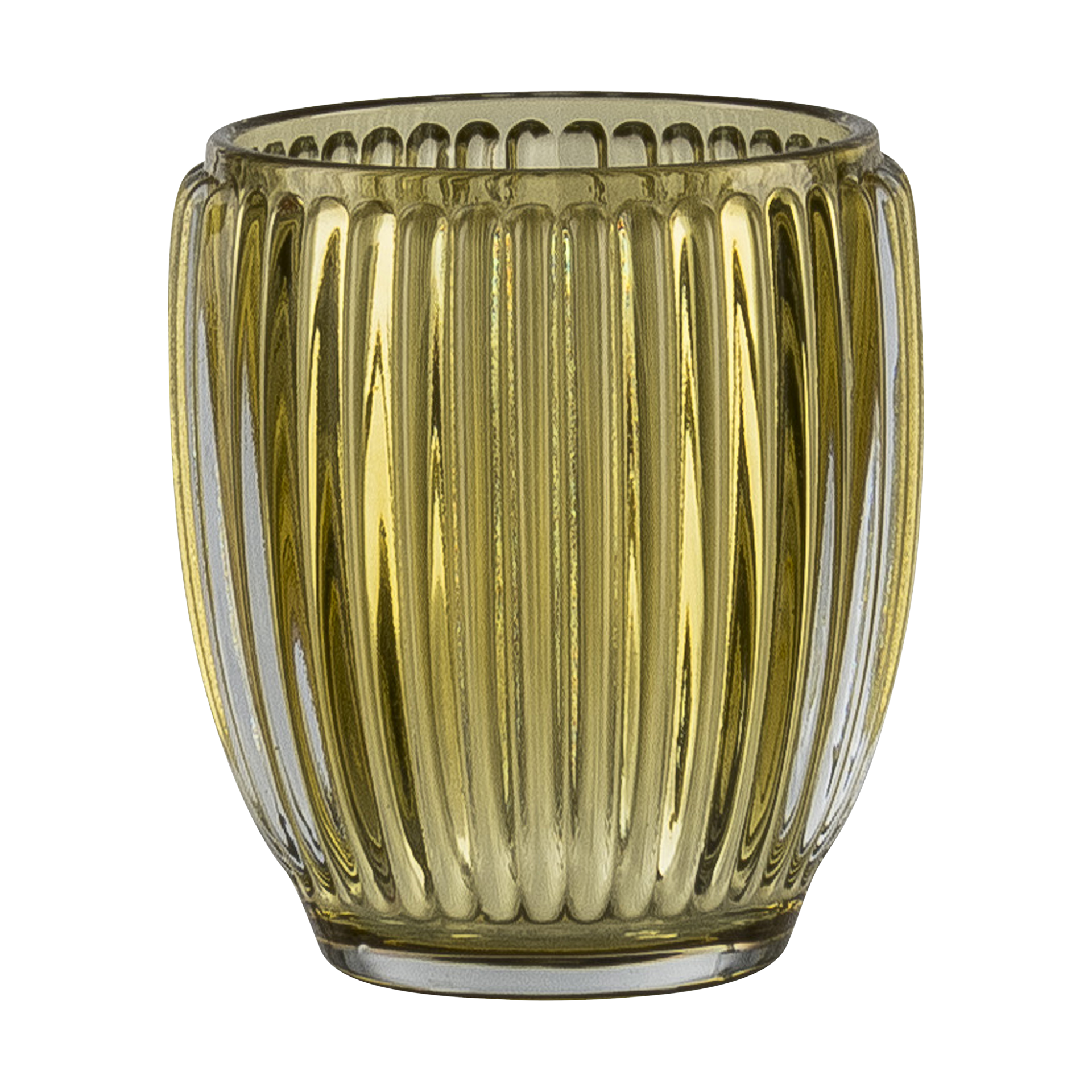 Teelichthalter Rillen Gelb Teelichthalter Rillen Gelb