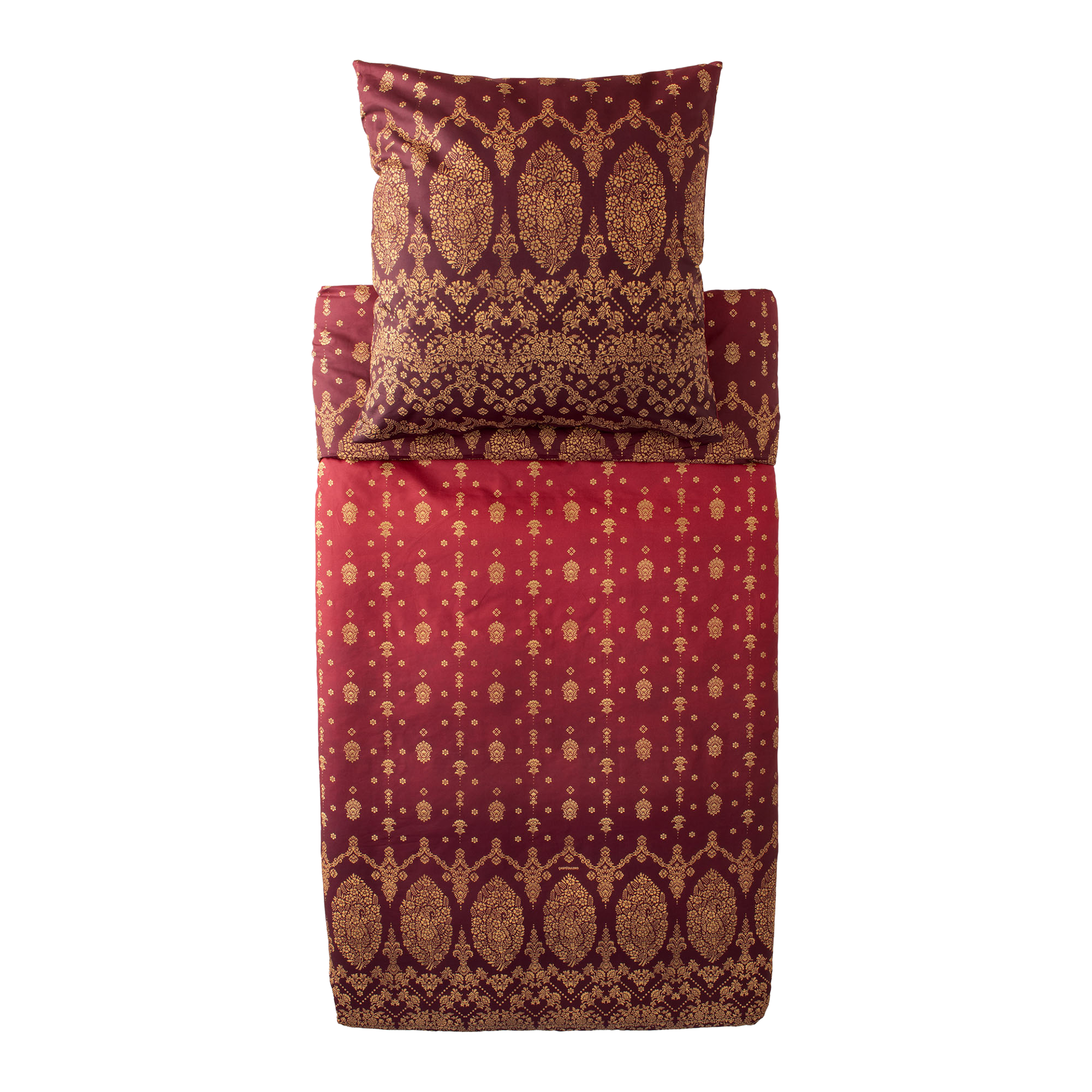 Satin Bettwäsche Gold Decor Bordeaux 155x220cm