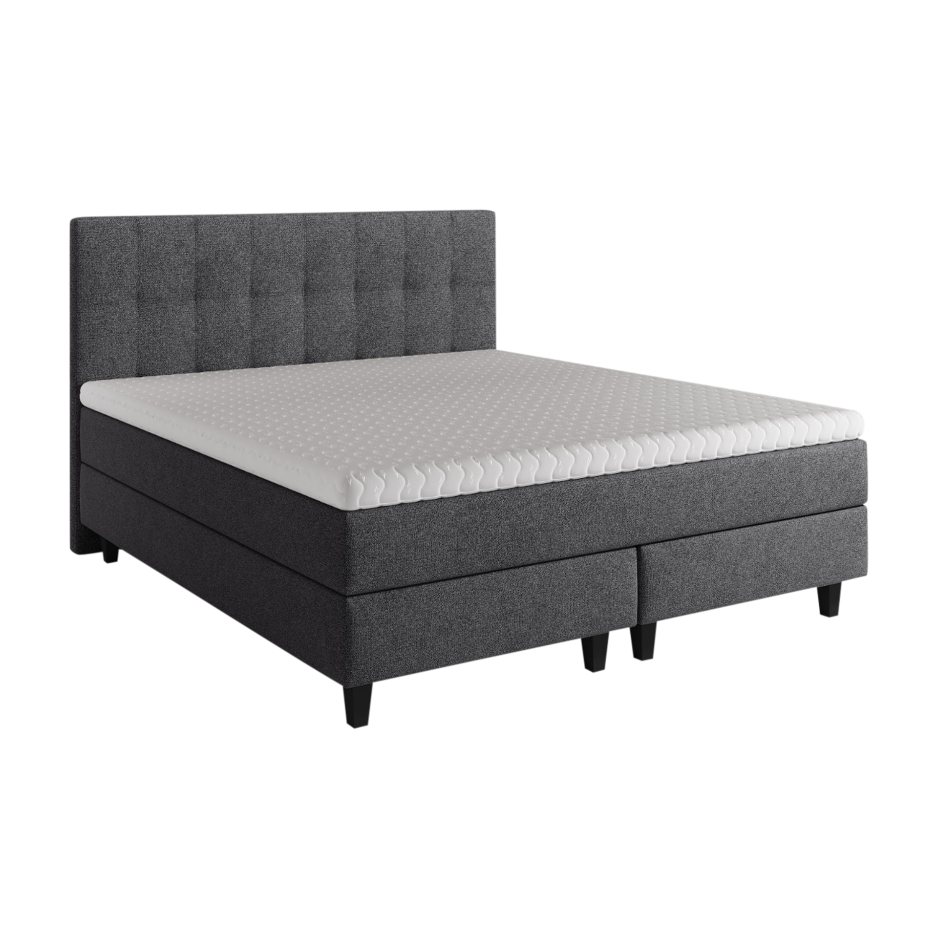Francesca Garibaldi Boxspringbett Rialto; Schwarz 180x200 cm H2 - mittelfest, bis ca. 80 kg H3 - fest, ab ca. 80 kg