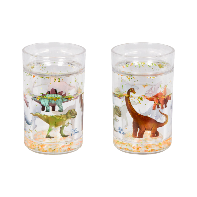Kindergeschirr Glitzerbecher - Dino Friends Mehrfarbig