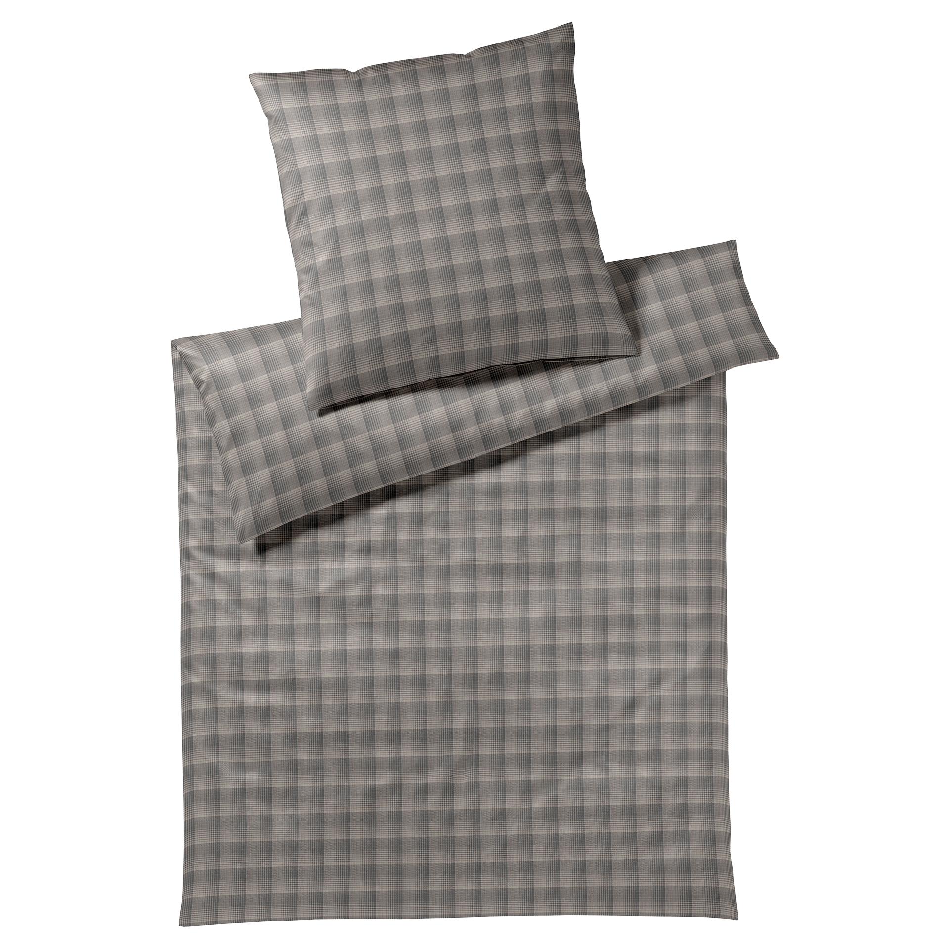 Satin Bettwäsche Soft Checks taupe 135x200cm Satin Bettwäsche Soft Checks taupe 135x200cm