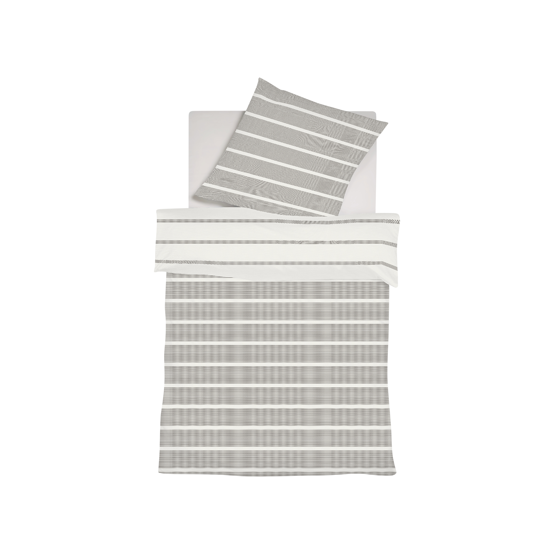 Musselin Bettwäsche Faro Grau 135x200cm Musselin Bettwäsche Faro Grau 135x200cm