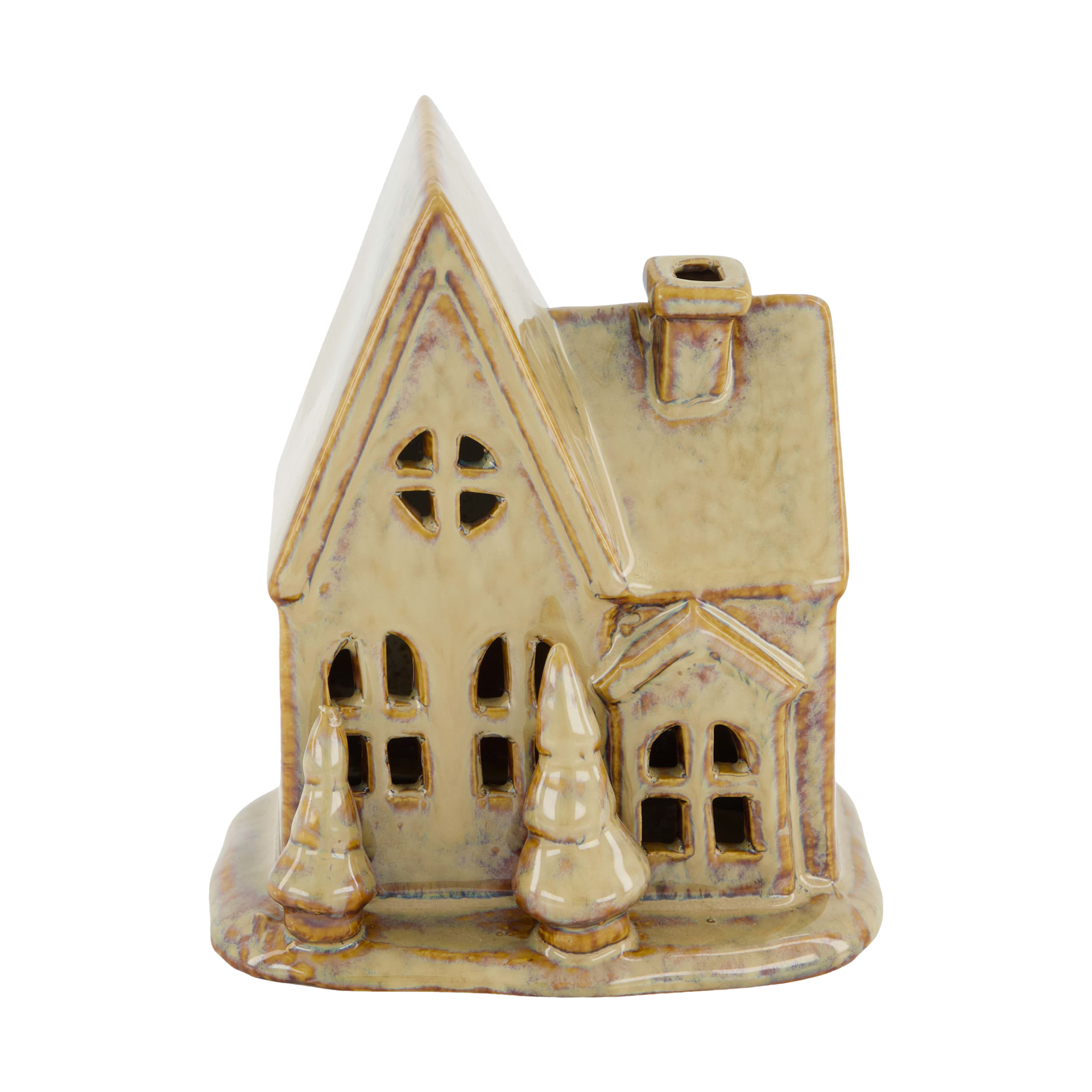 Dekoaufsteller Haus Braun