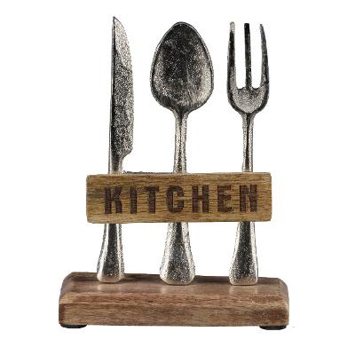 Dekofigur Besteck Silber-Braun