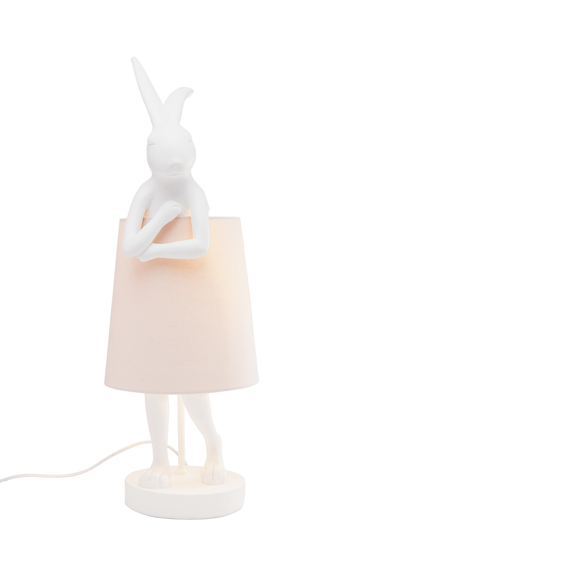 Kare Tischleuchte Animal Rabbit Bezug Rosa, Weiß 68.2 cm