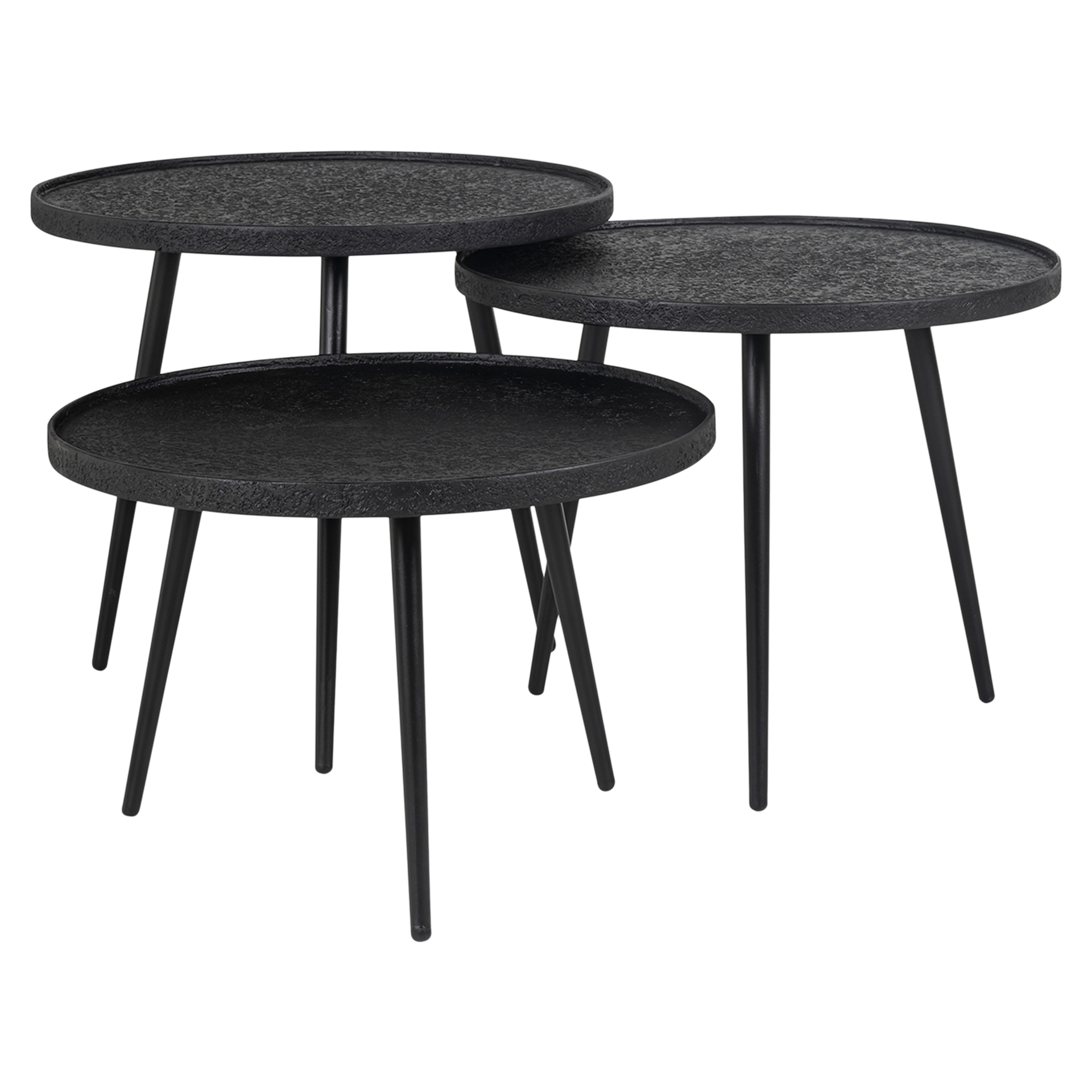 Interieur Hofmeister Couchtisch Oxford 3-teilig MDF Schwarz / Metall Schwarz 54*54*48 Interieur Hofmeister Couchtisch Oxford 3-teilig MDF Schwarz / Metall Schwarz 54*54*48