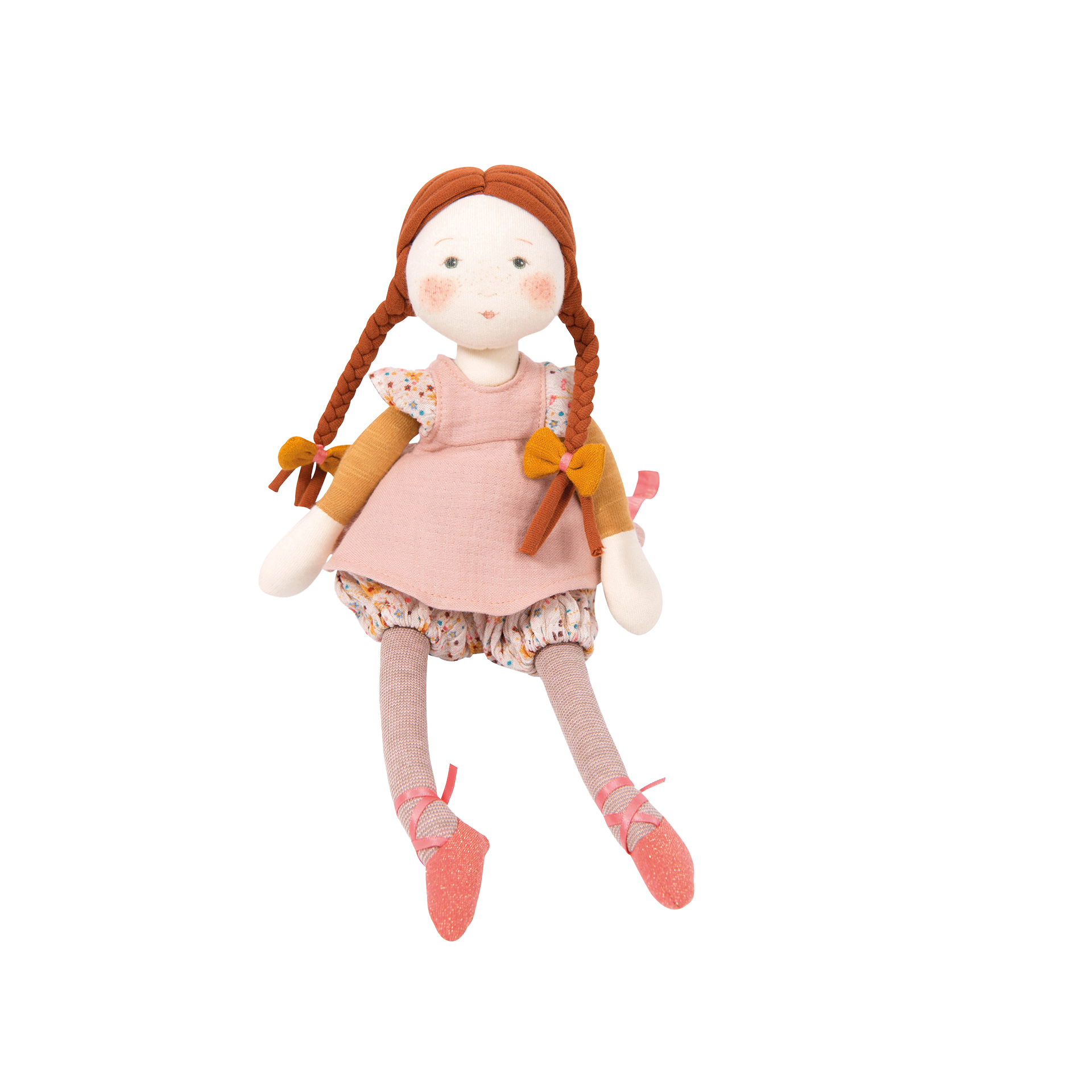 Puppe aus Stoff Fleur les rosalies Rosa
