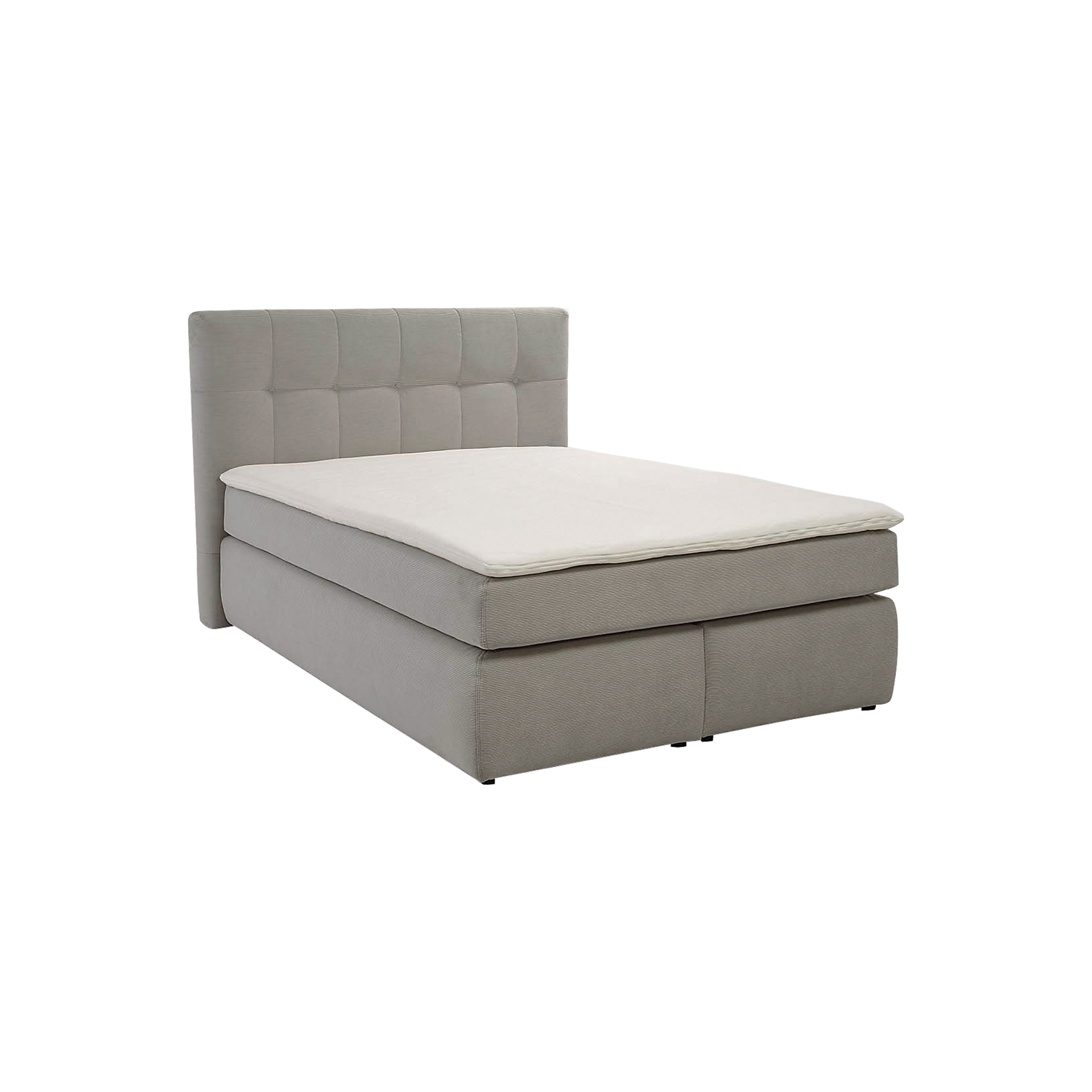 Boxspringbett Janah Grau 140x200 cm H4 - extra fest, ab ca. 110 kg H3 - fest, ab ca. 80 kg