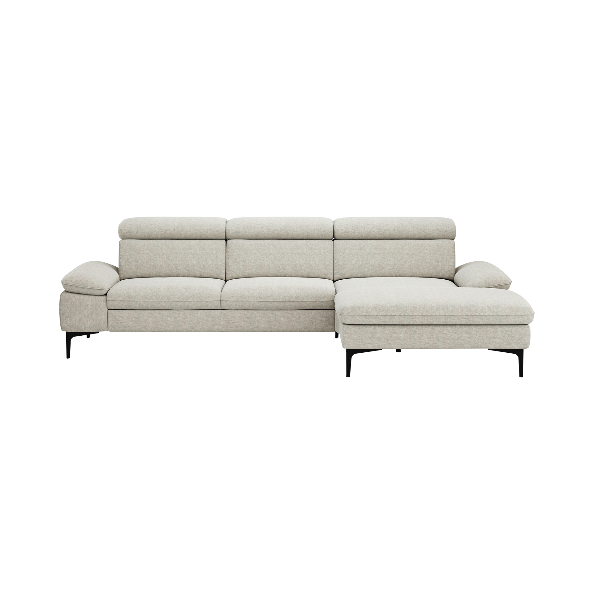 Global wohnen Ecksofa Felipa Naturel Rücken echt, Kopfteilverstellung