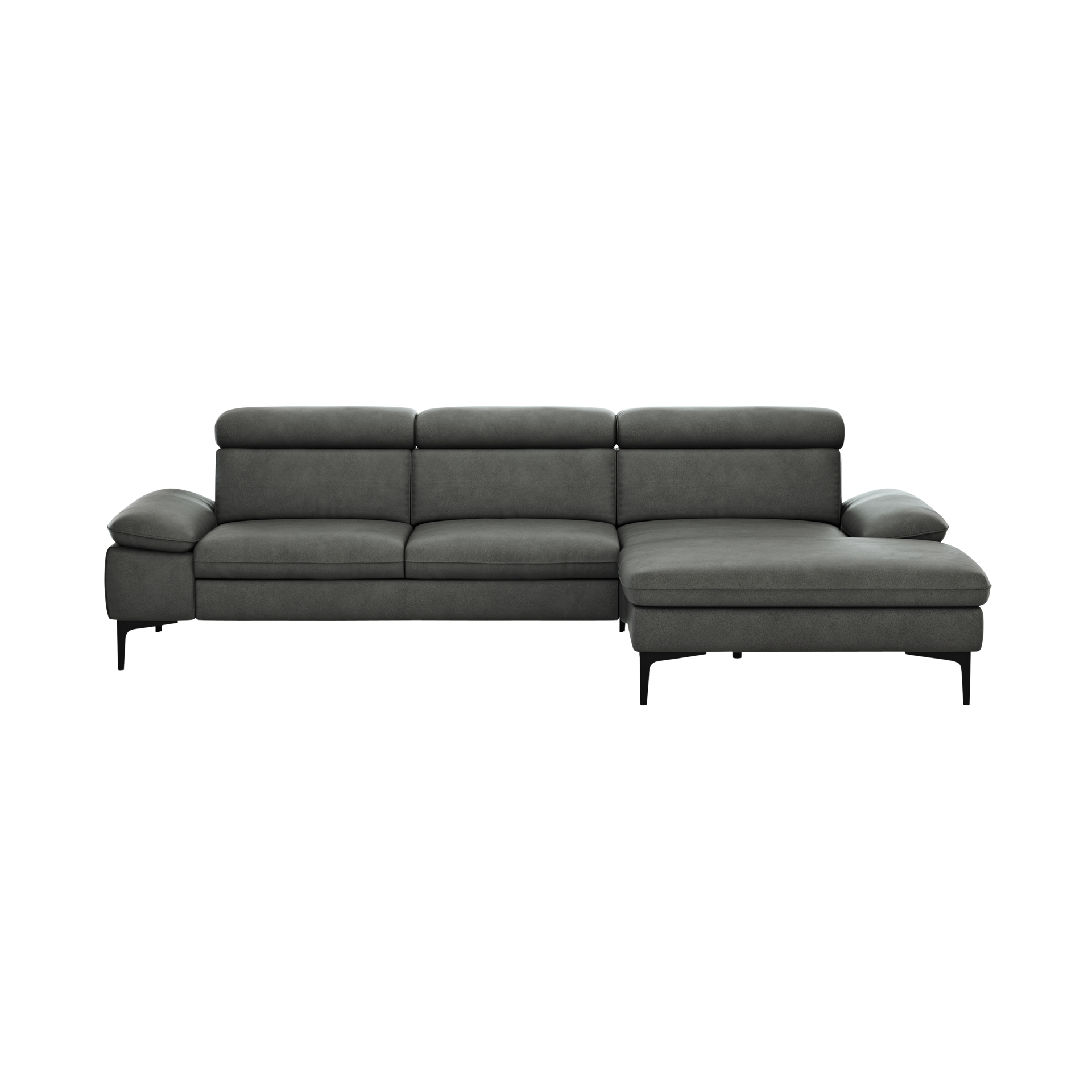 Global wohnen Ecksofa Felipa Leder Retro Grey Rücken echt, Kopfteilverstellung Global wohnen Ecksofa Felipa Leder Retro Grey Rücken echt, Kopfteilverstellung