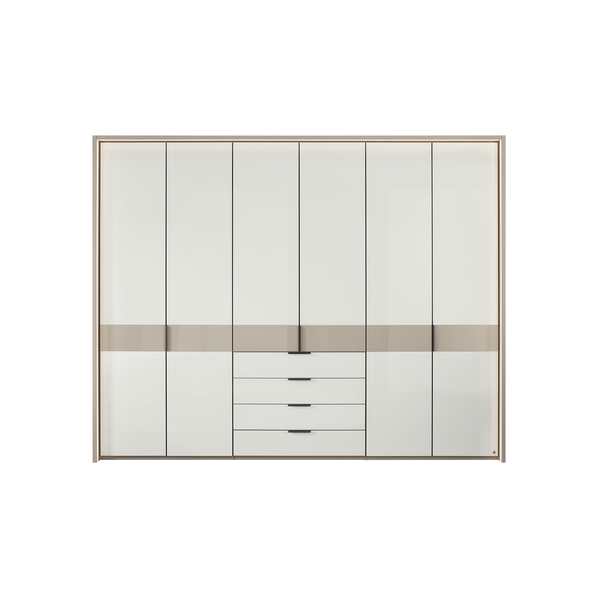 Musterring Drehtürenschrank San Diego Absetzung Glas Kieselgrau, Griff Schieferfarben, Front Glas Weiß, Korpus Kieselgrau Dekor Musterring Drehtürenschrank San Diego Absetzung Glas Kieselgrau, Griff Schieferfarben, Front Glas Weiß, Korpus Kieselgrau Dekor
