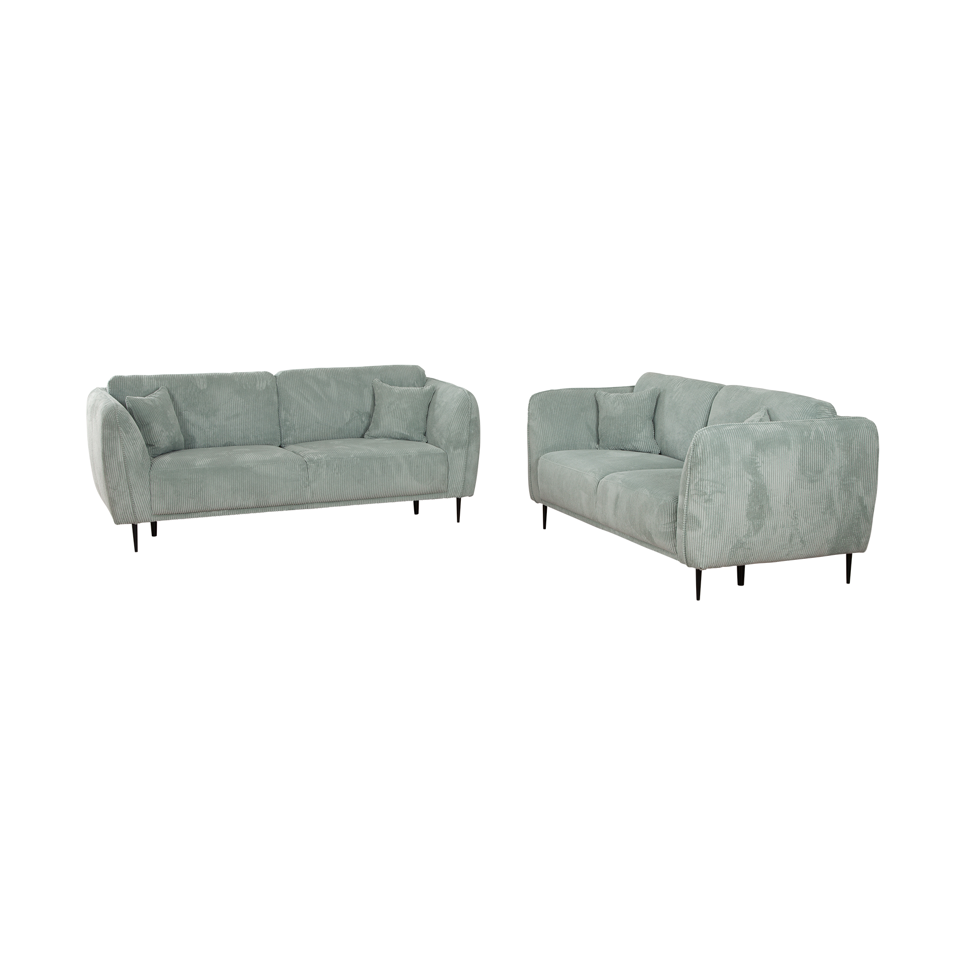 Sofa 2,5-Sitzer Kevin Bezug Cord Aqua Fuß Schwarz Sofa 2,5-Sitzer Kevin Bezug Cord Aqua Fuß Schwarz