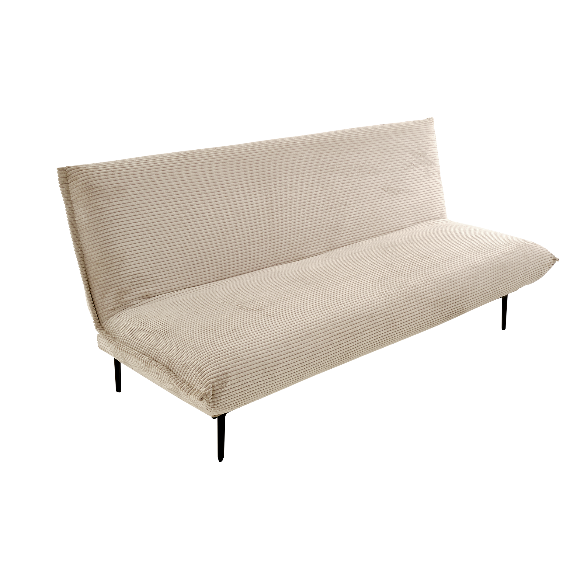 Schlafsofa Clark Fuß Schwarz Bezug Beige