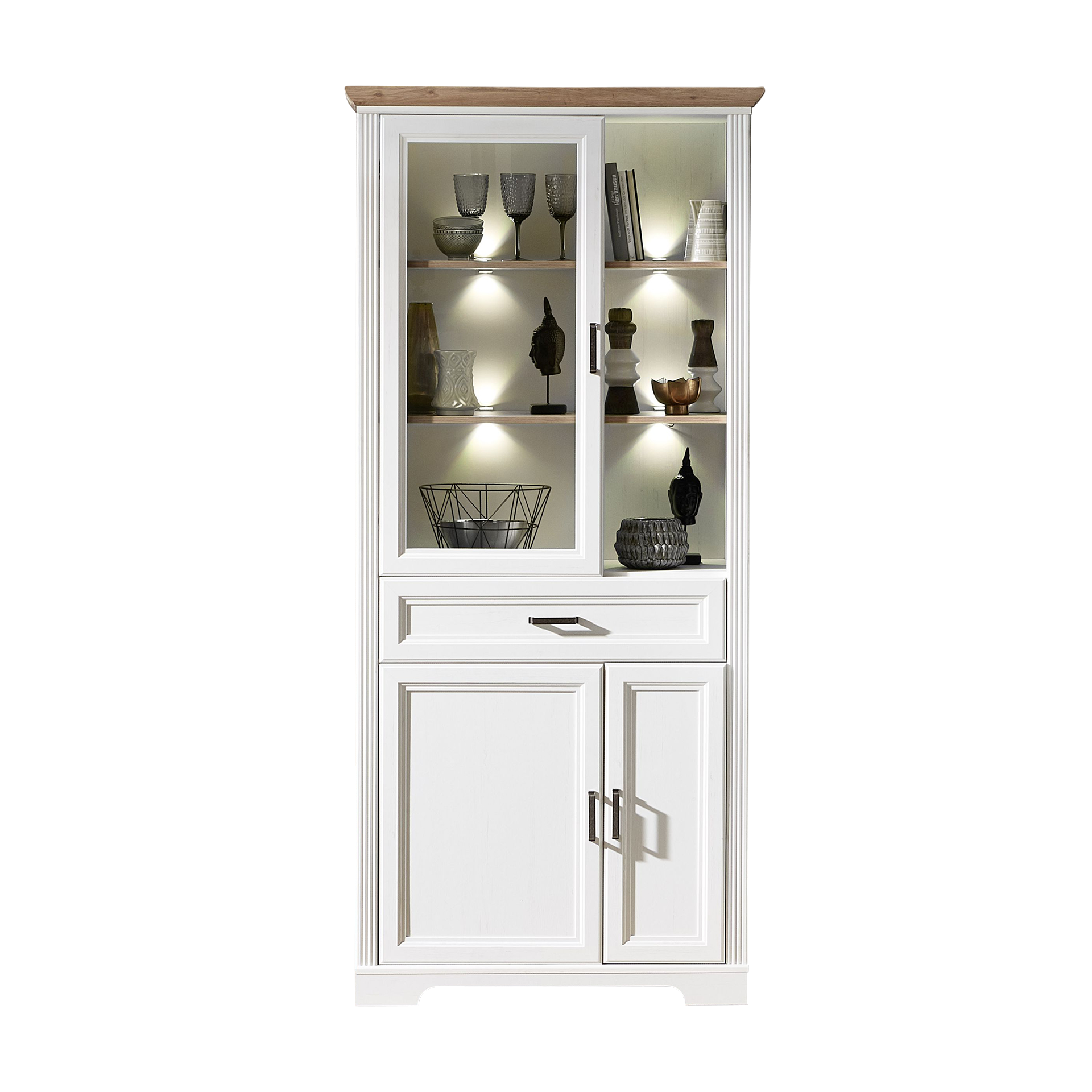 Novofurn Vitrine Imbria Weiß 42*93*204